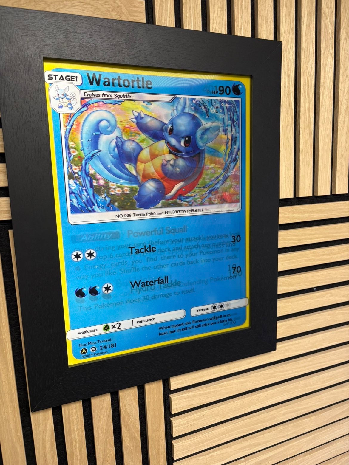 Blastoise Wartortle Squirtle 3D Lenticular Poster Framed 30x40cm