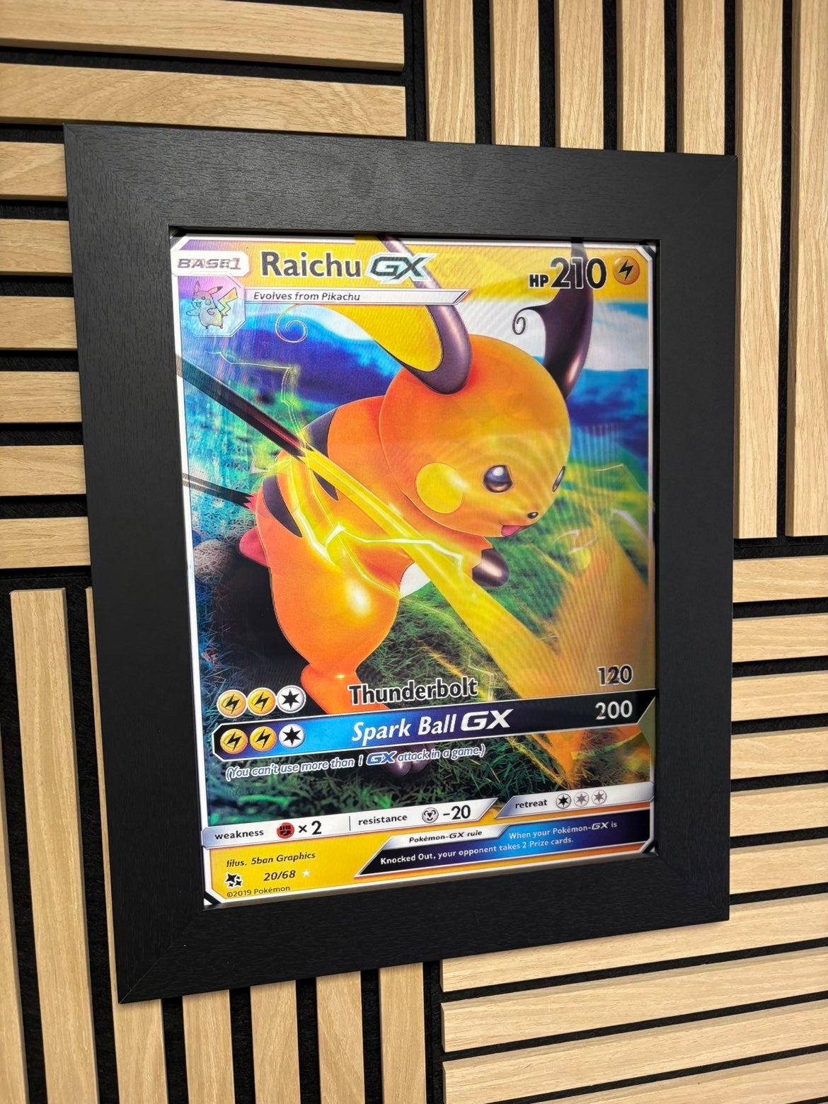 Raichu Mewtwo Charizard 3D Lenticular Poster Framed 30x40cm