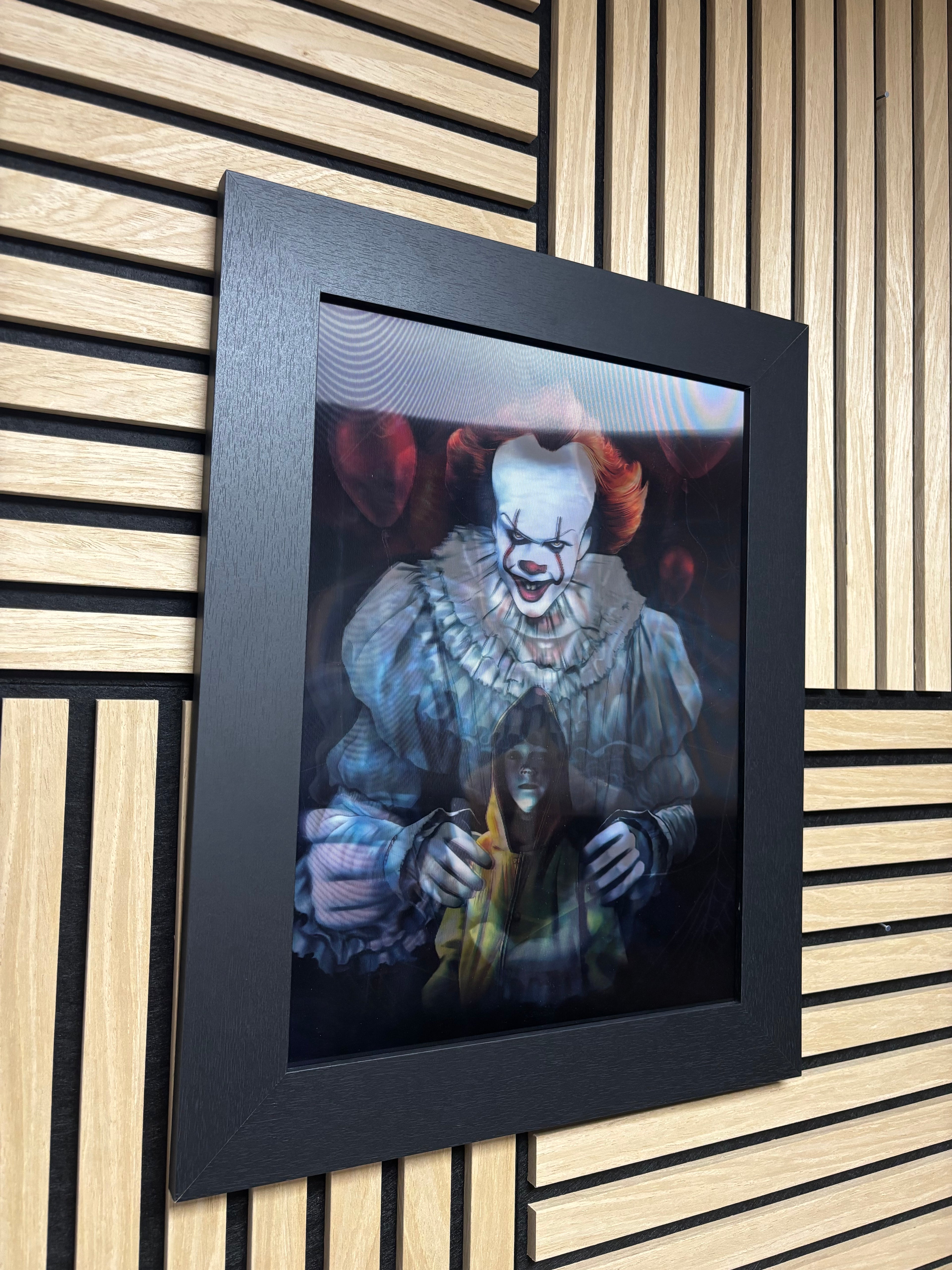 IT Clown 3D Lenticular Poster Framed 30x40cm