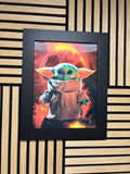 Baby Yoda 3D Lenticular Poster Framed 30x40cm
