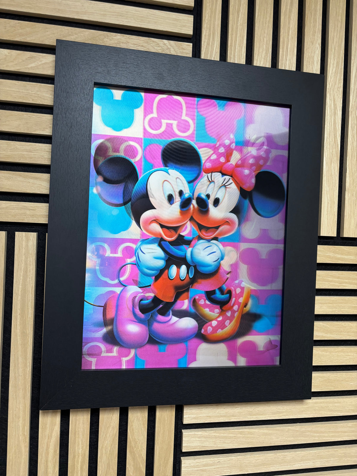 Mickey and Minnie 3D Lenticular Poster Framed 30x40cm