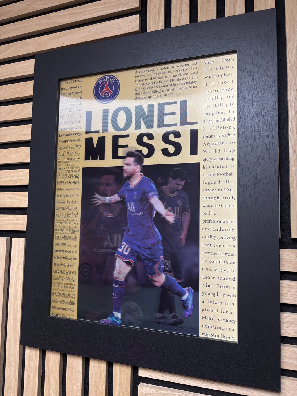 Lionel Messi 3D Lenticular Poster Framed 30x40cm
