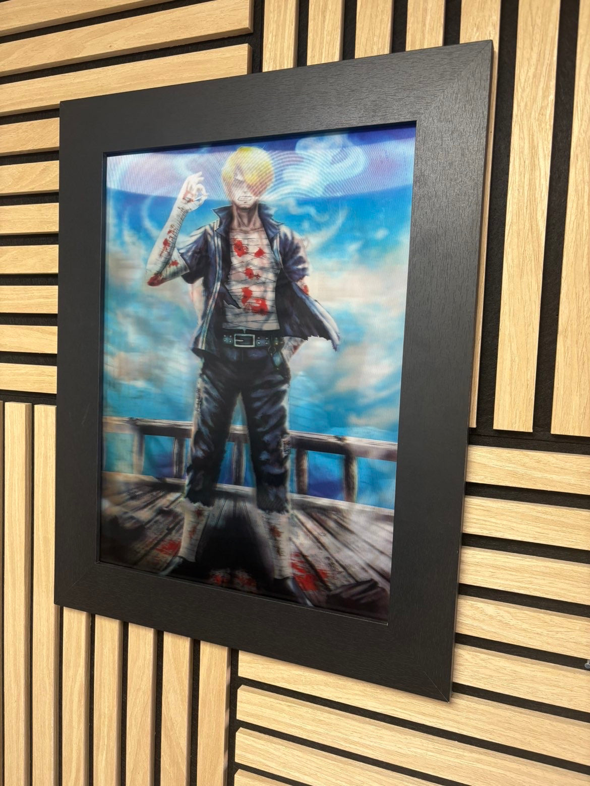 One Piece 3D Lenticular Poster Framed 30x40cm