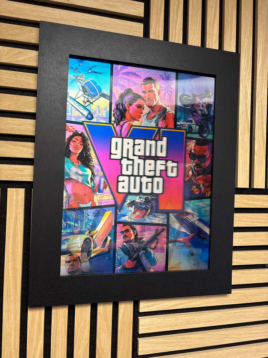 GTA 6 3D Lenticular Poster Framed 30x40cm