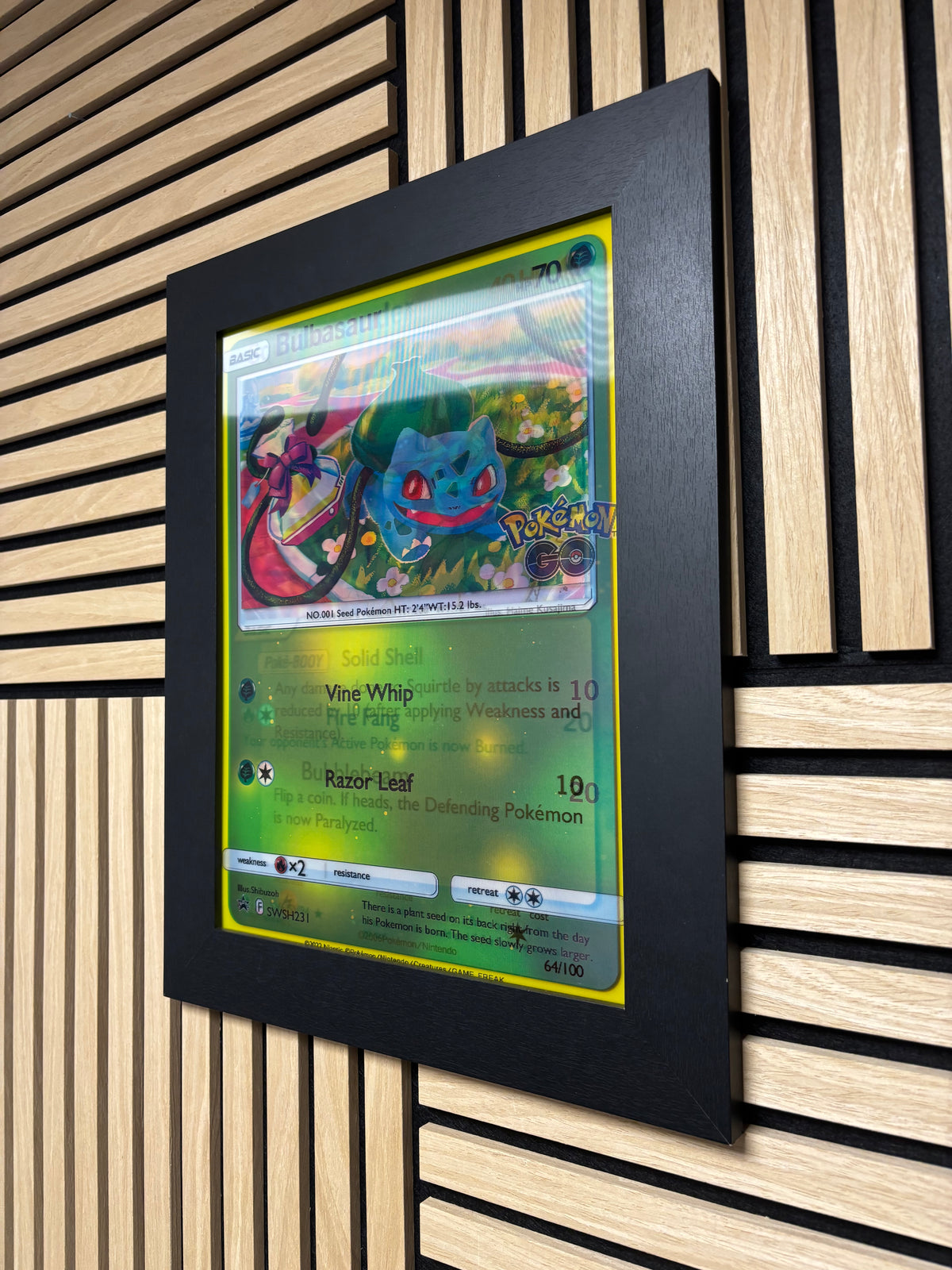 Charmander Squirtle Bulbasaur 3D Lenticular Poster Framed 30x40cm