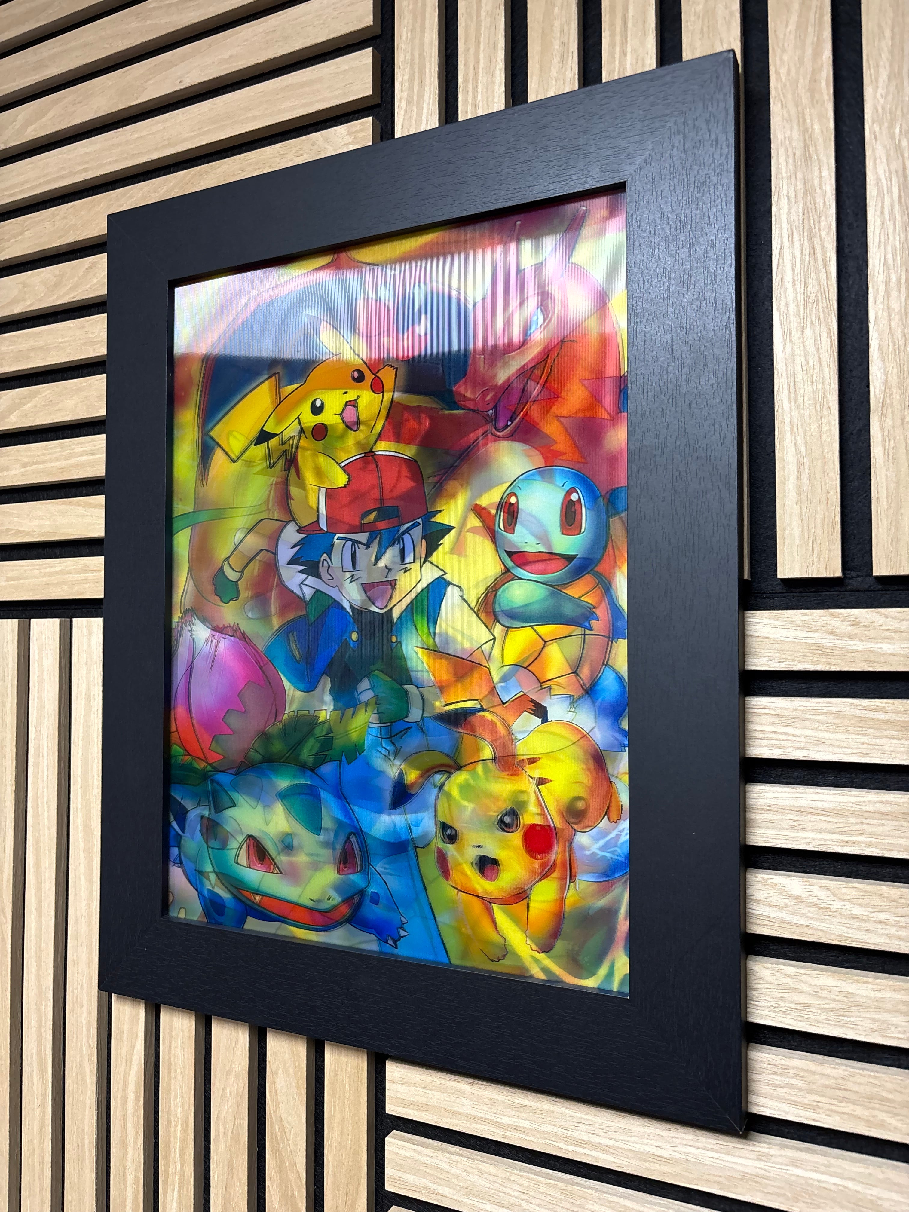 Pokemon 3D Lenticular Poster Framed 30x40cm