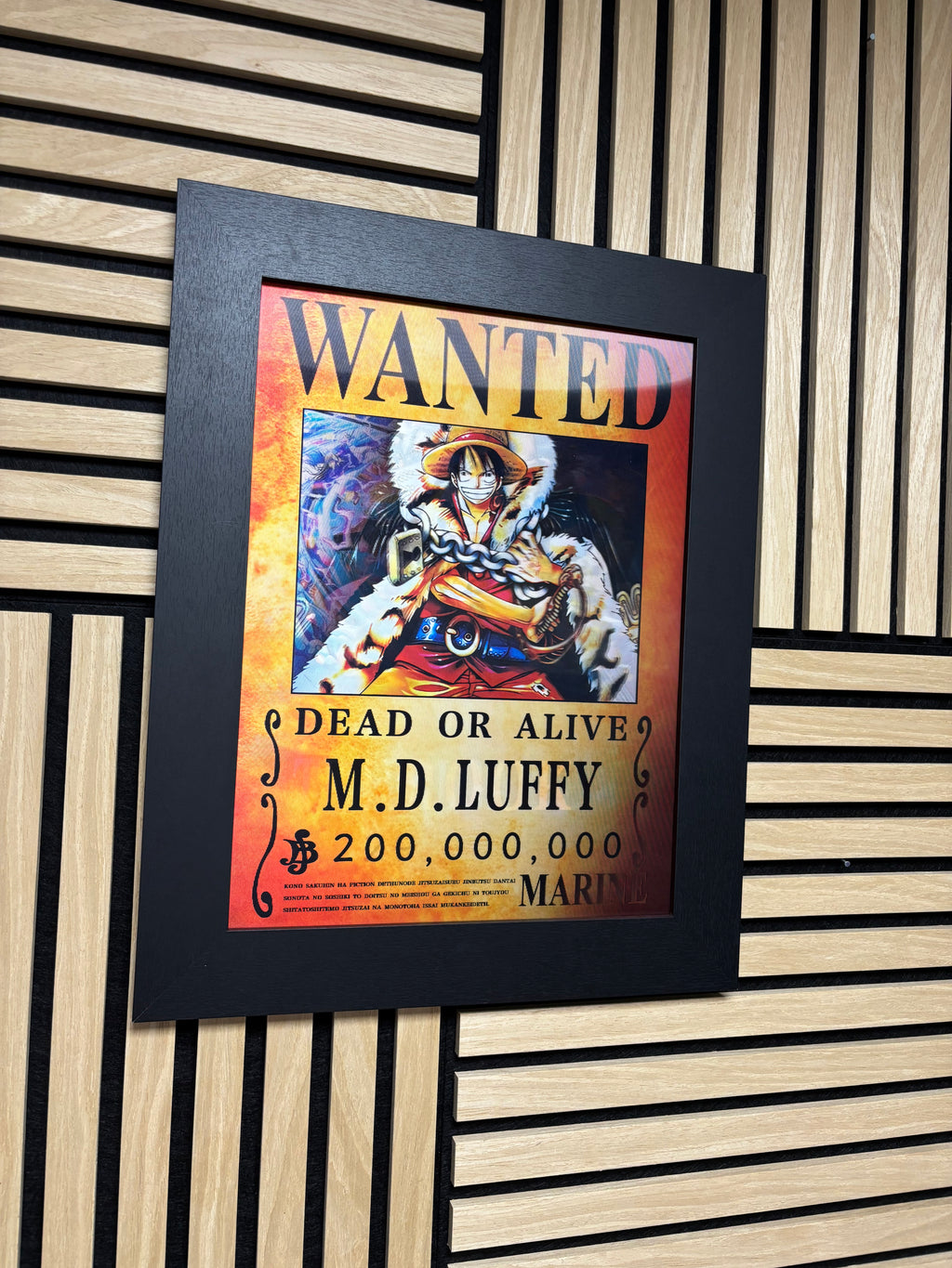 One Piece WANTED 3D Lenticular Poster Framed 30x40cm