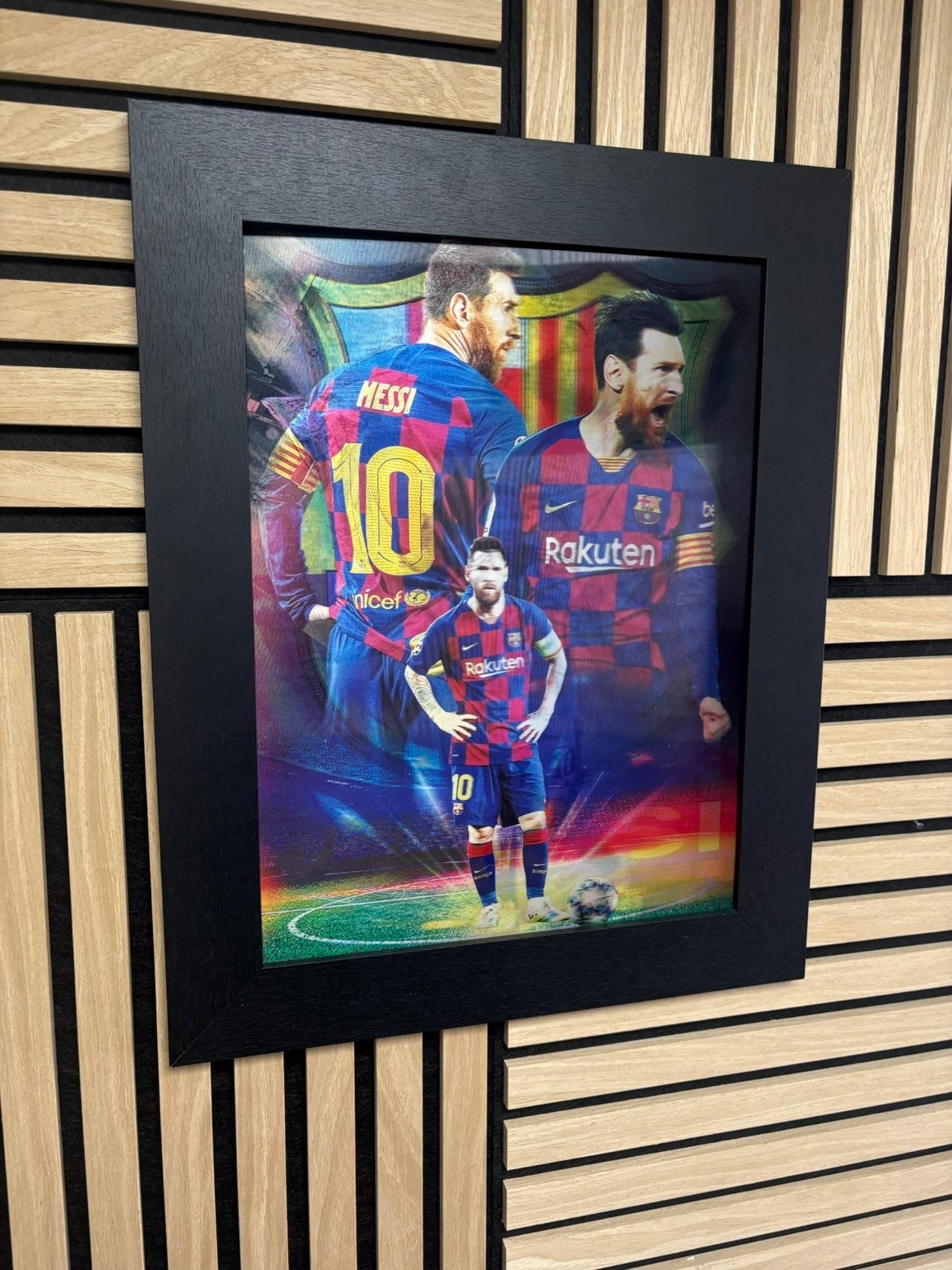 Messi 3D Lenticular Poster Framed 30x40cm