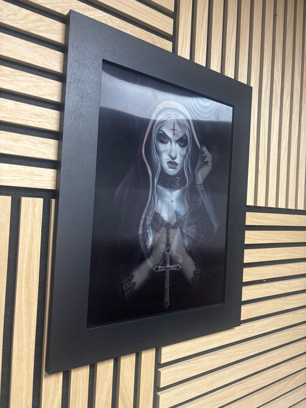 Gothic Nun Horror 3D Lenticular Poster Framed 30x40cm