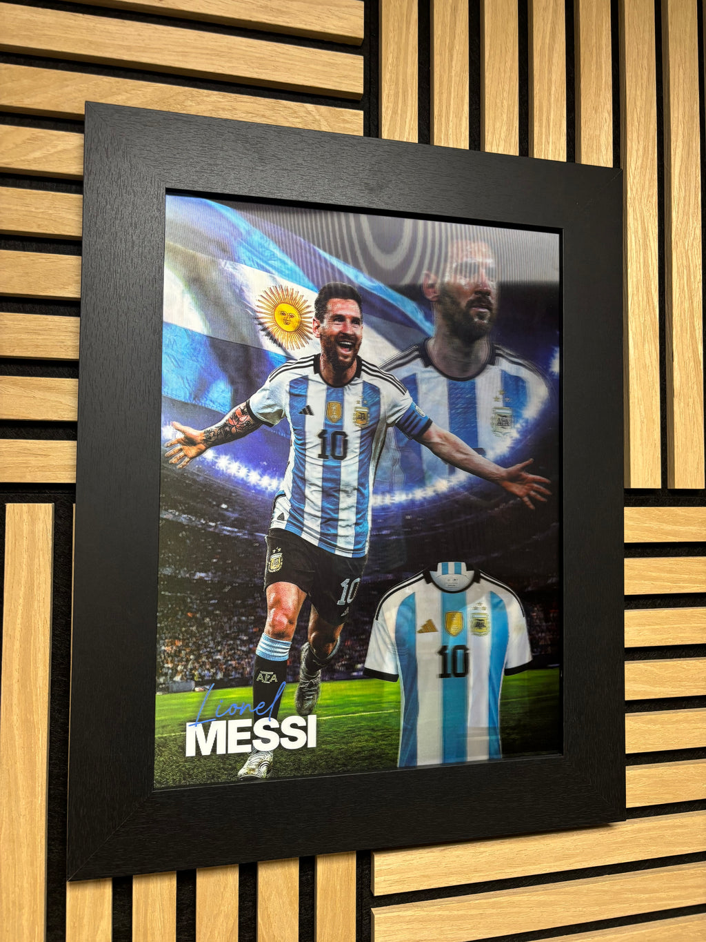 Lionel Messi 3D Lenticular Poster Framed 30x40cm