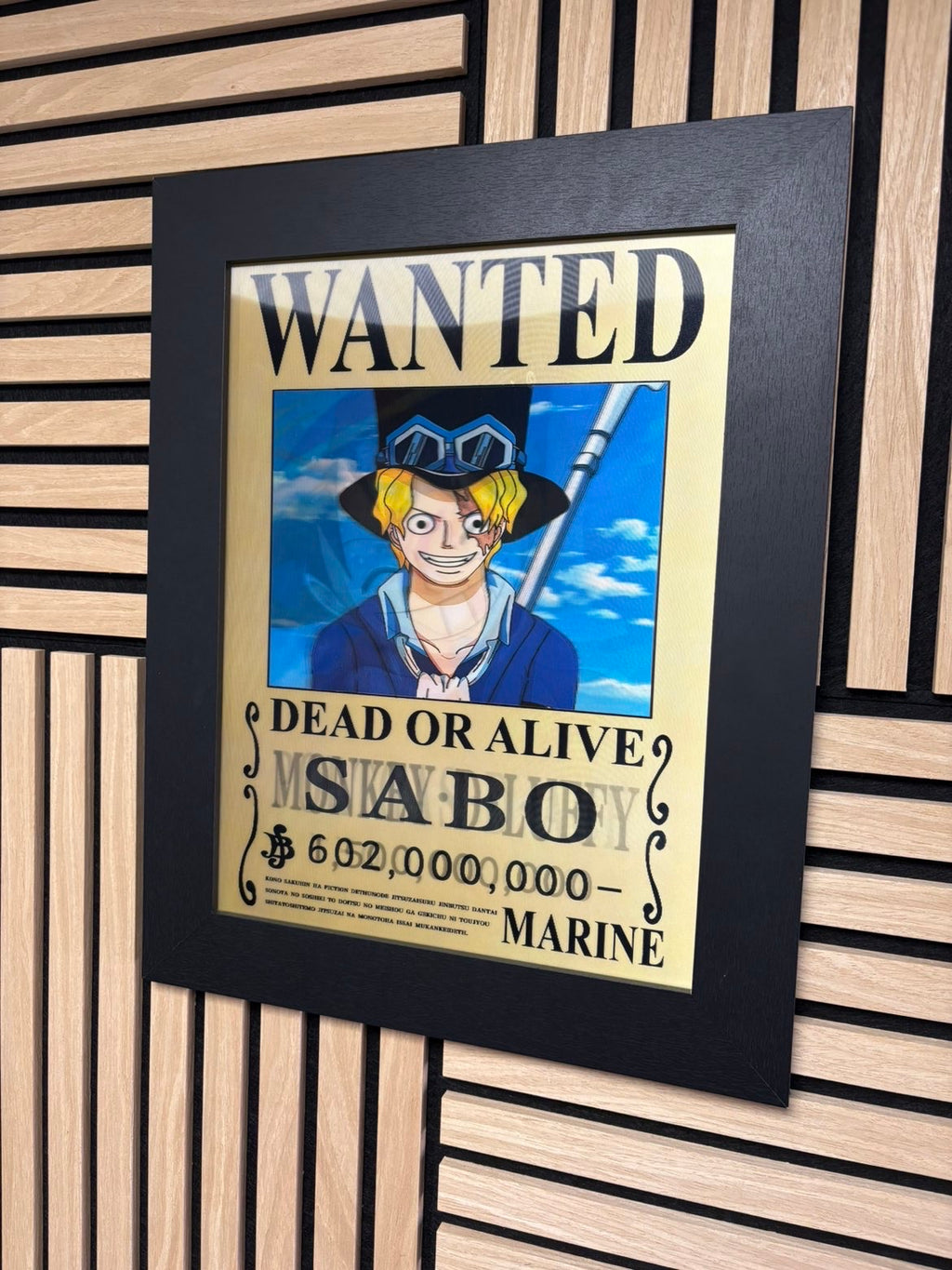 Wanted One Piece 3D Lenticular Poster Framed 30x40cm