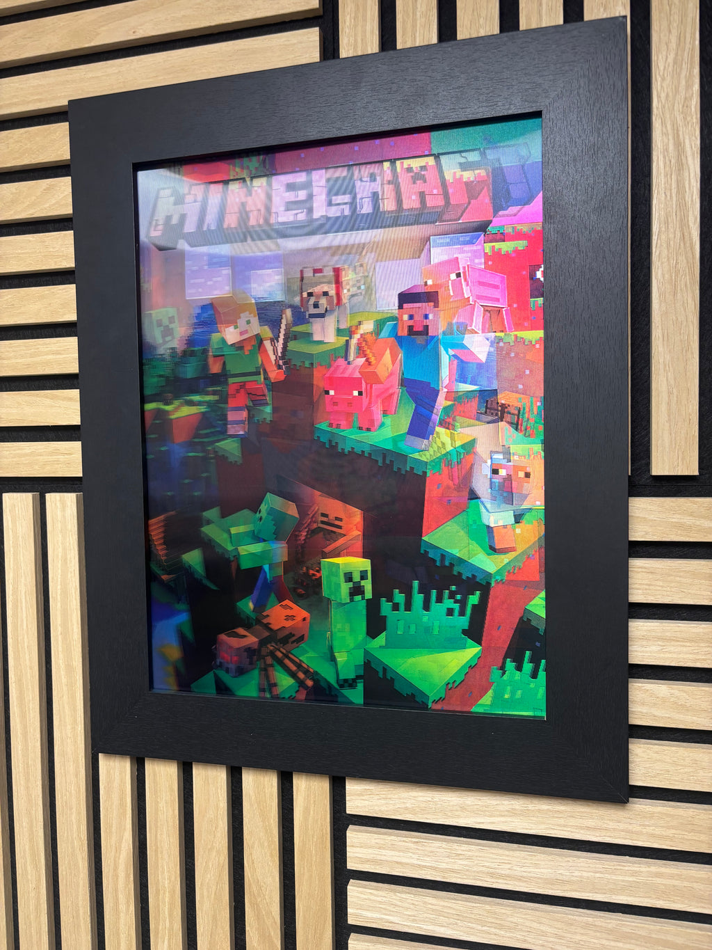 Minecraft 3D Lenticular Poster Framed 30x40cm