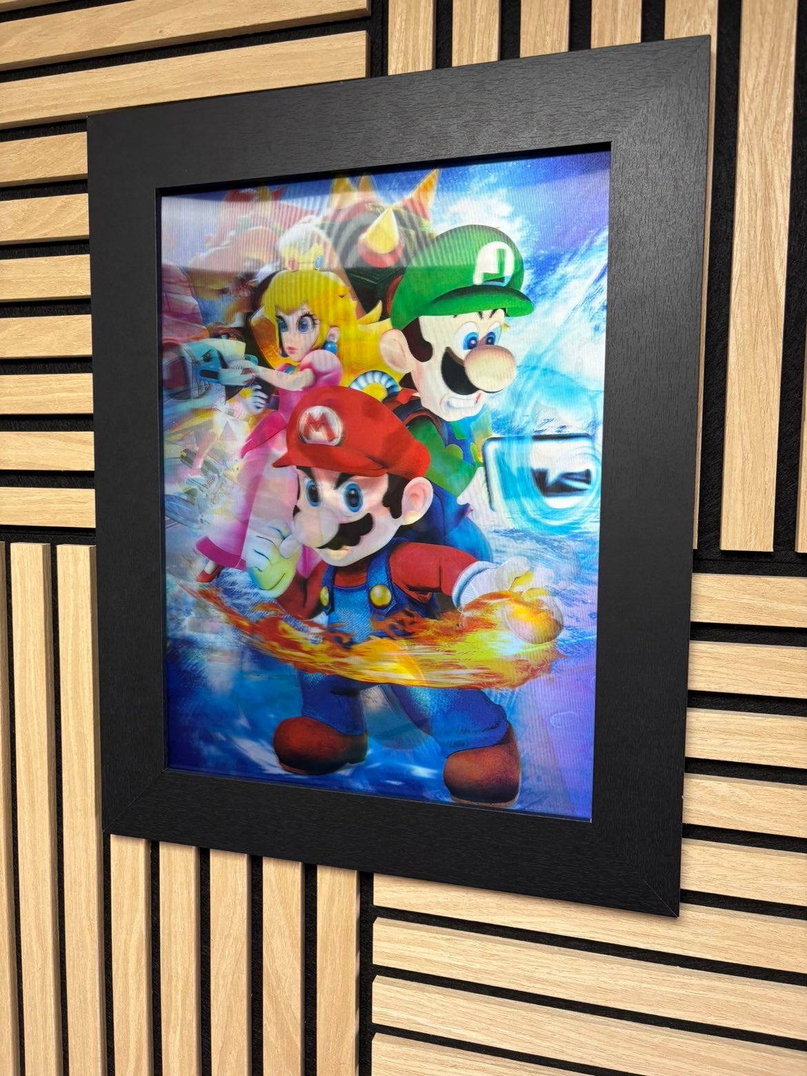 Mario 3D Lenticular Poster Framed 30x40cm