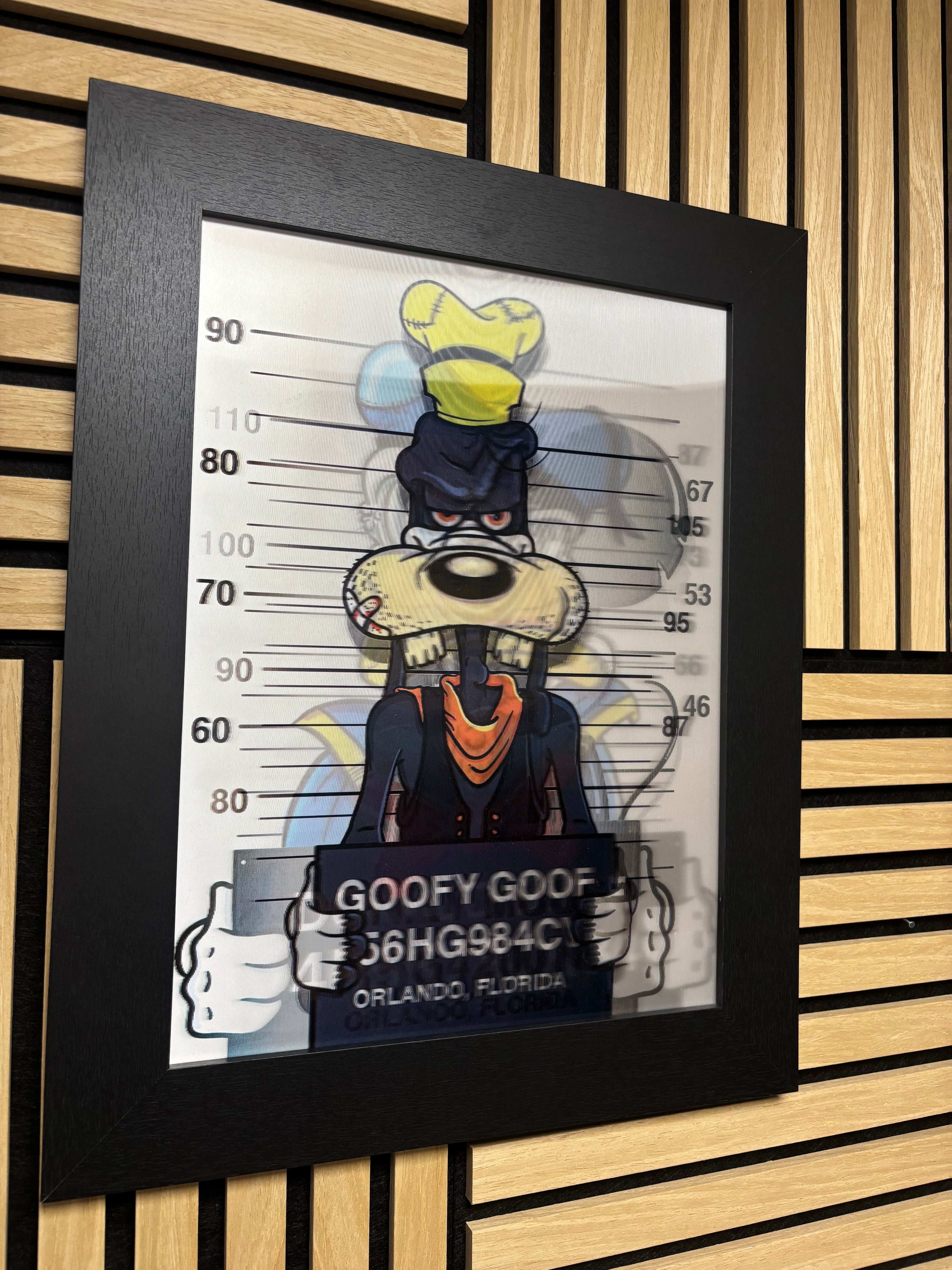 Donald Mickey Goofy 3D Lenticular Poster Framed 30x40cm