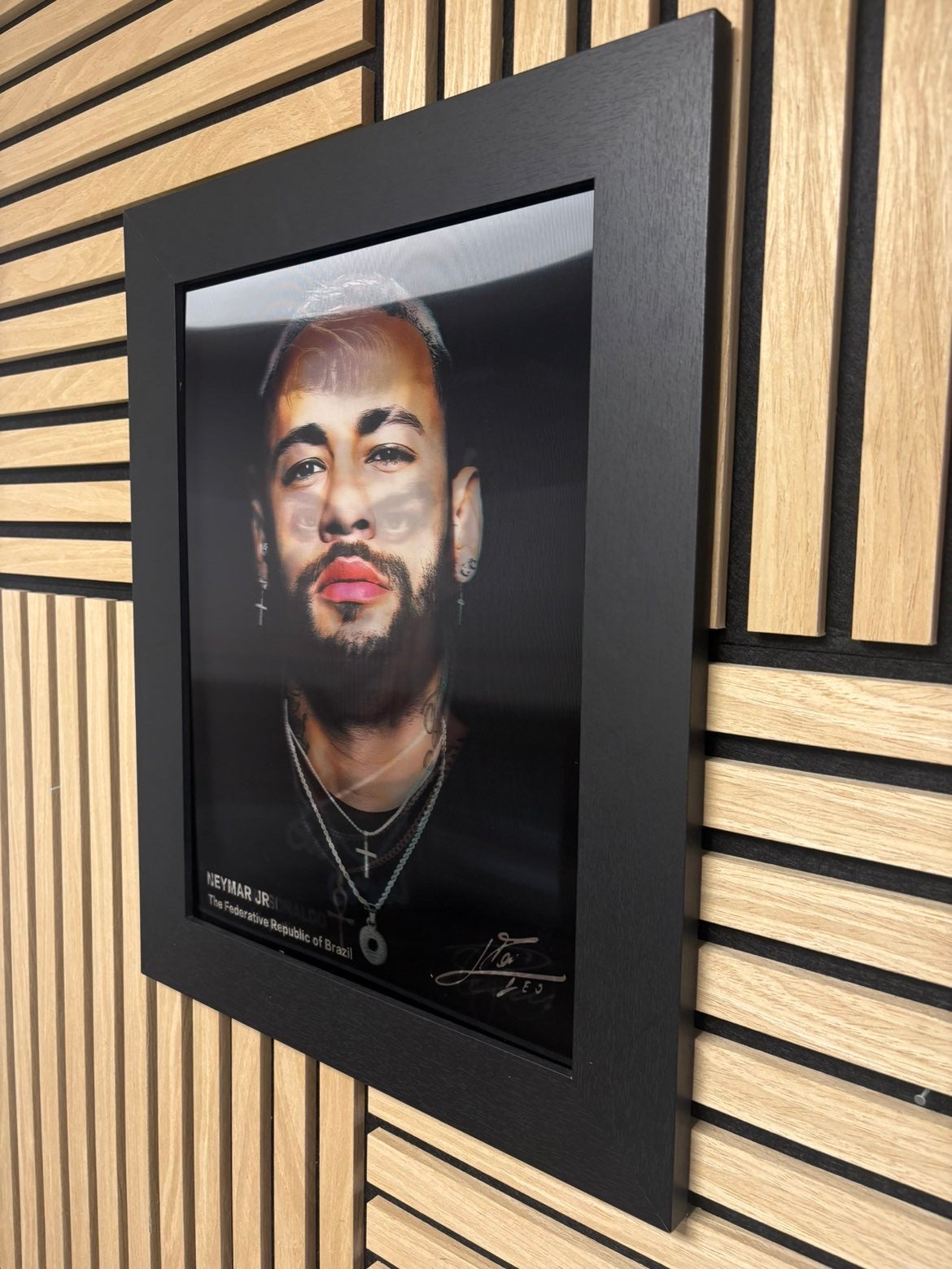 CR7 Messi Neymar 3D Lenticular Poster Framed 30x40cm