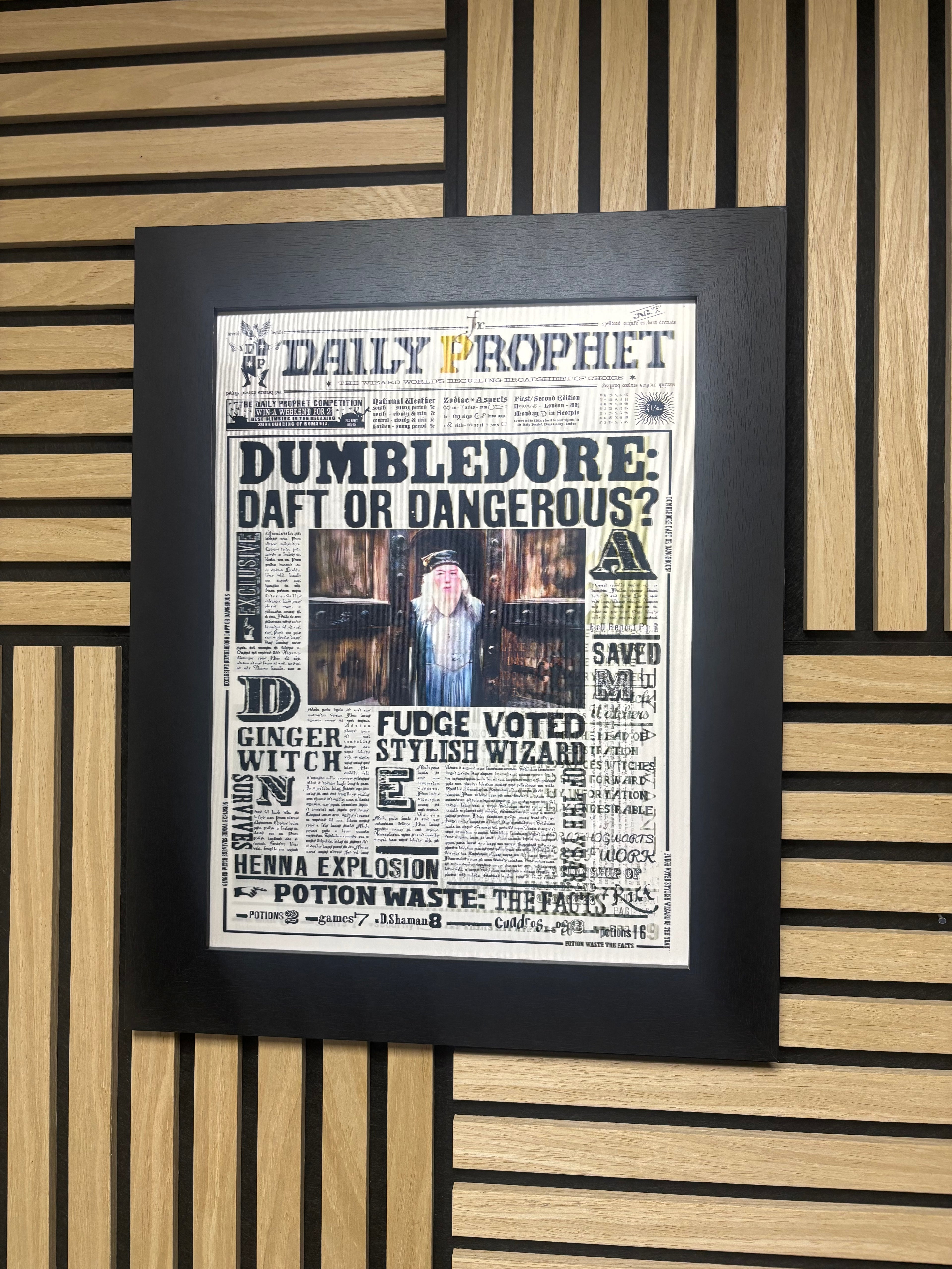 Harry Potter Newspaper 3D Lenticular Poster Framed 30x40cm