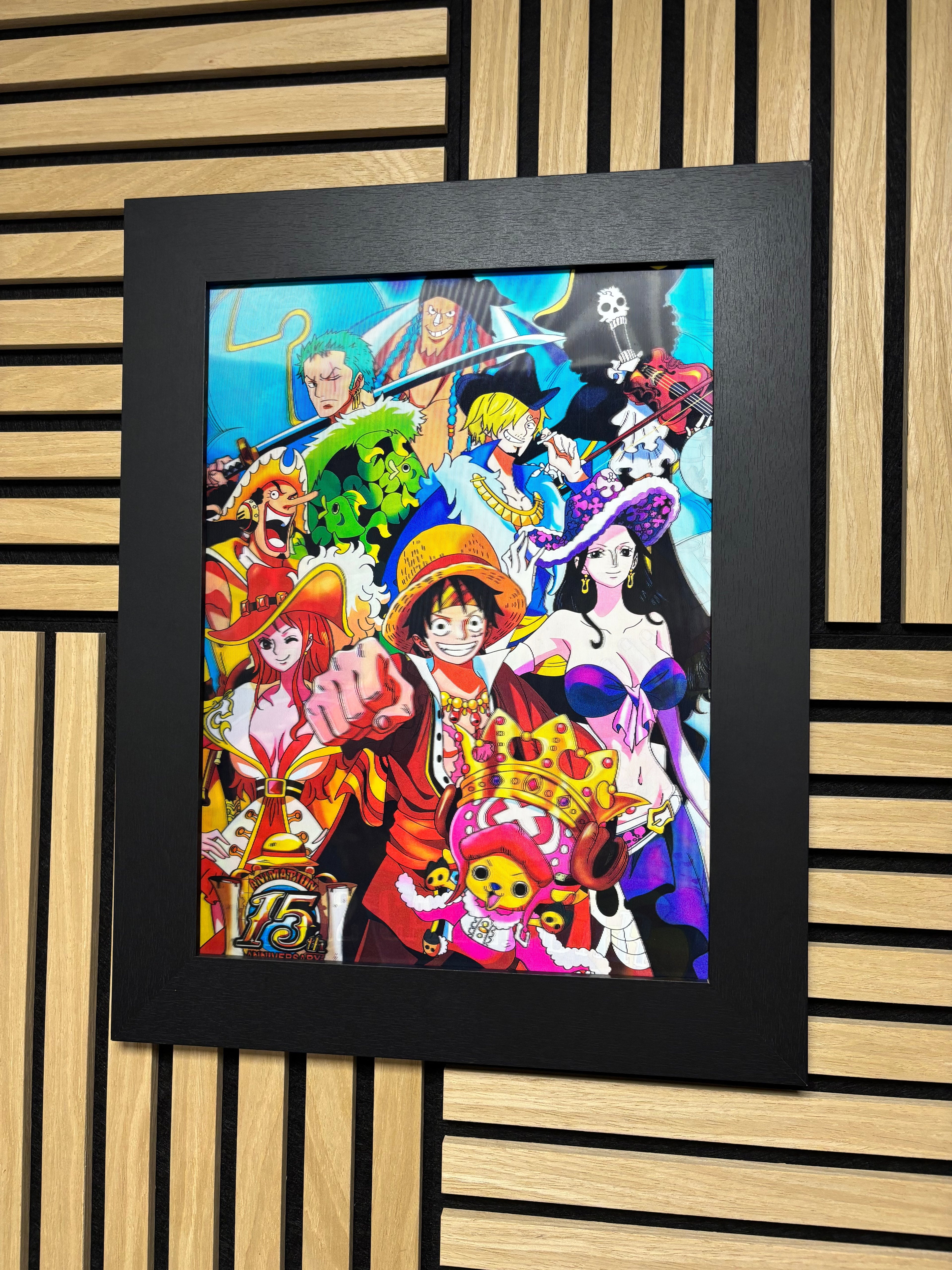 One Piece 3D Lenticular Poster Framed 30x40cm