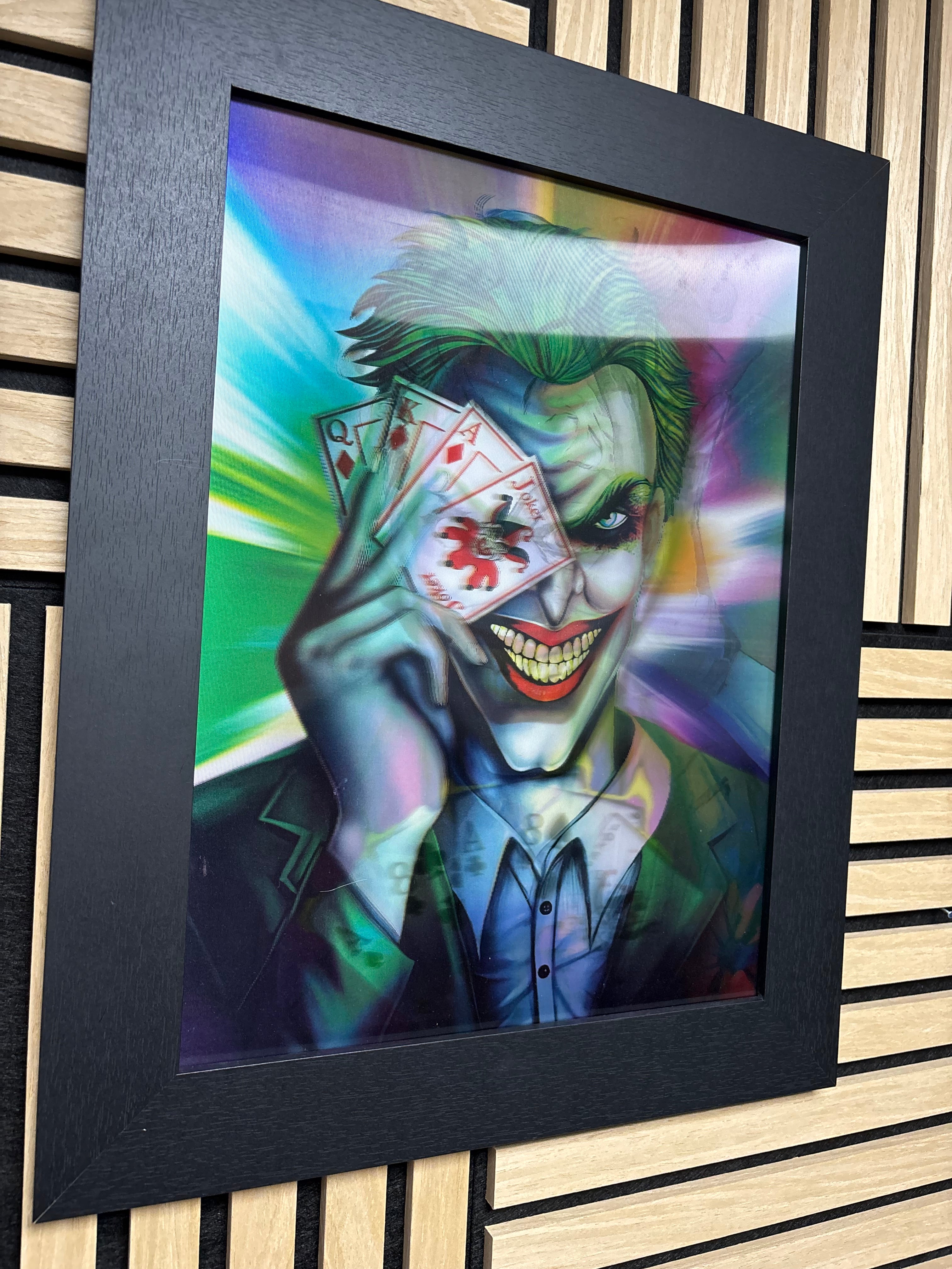 Joker Cards 3D Lenticular Poster Framed 30x40cm
