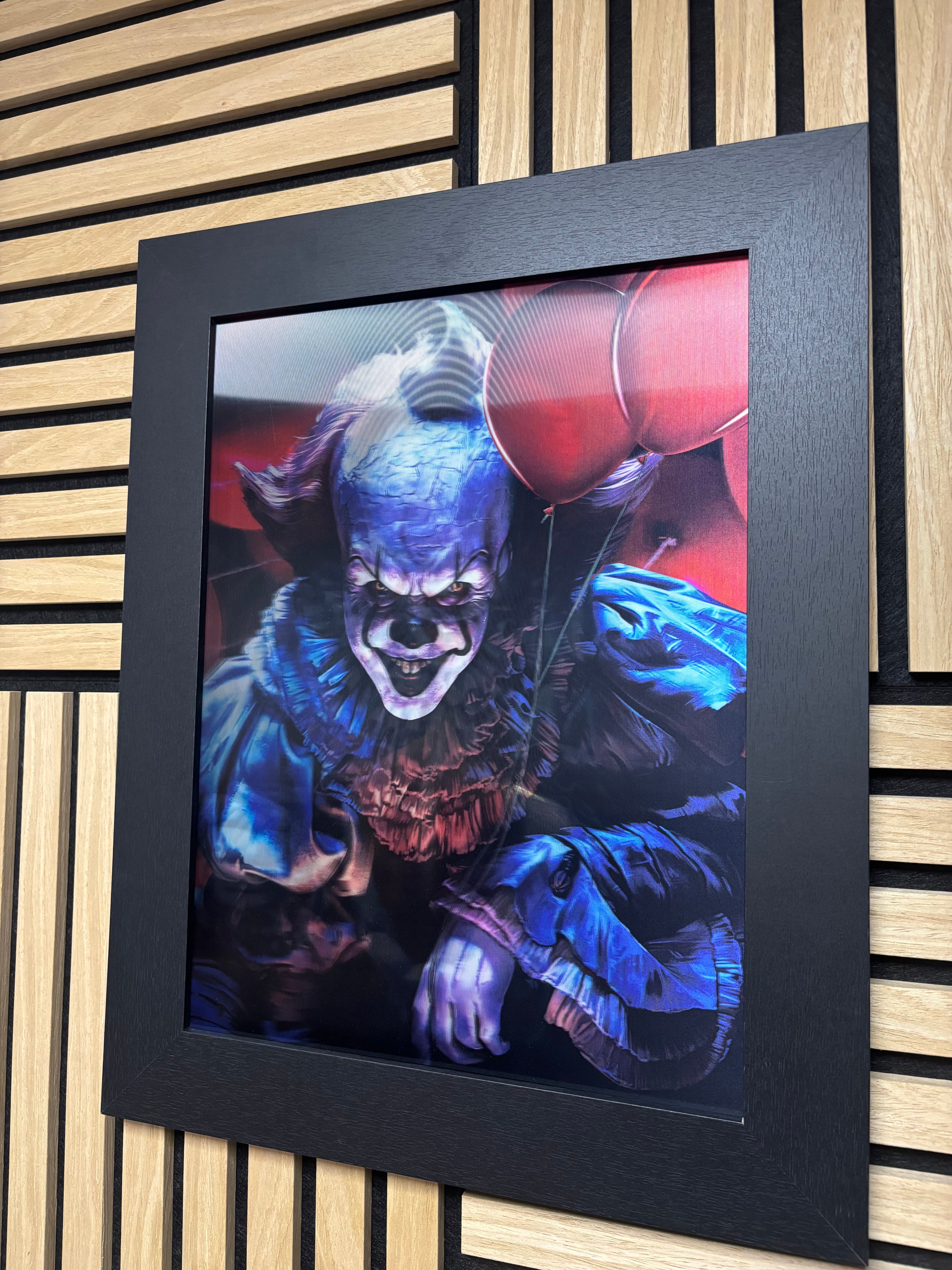 IT Clown 3D Lenticular Poster Framed 30x40cm