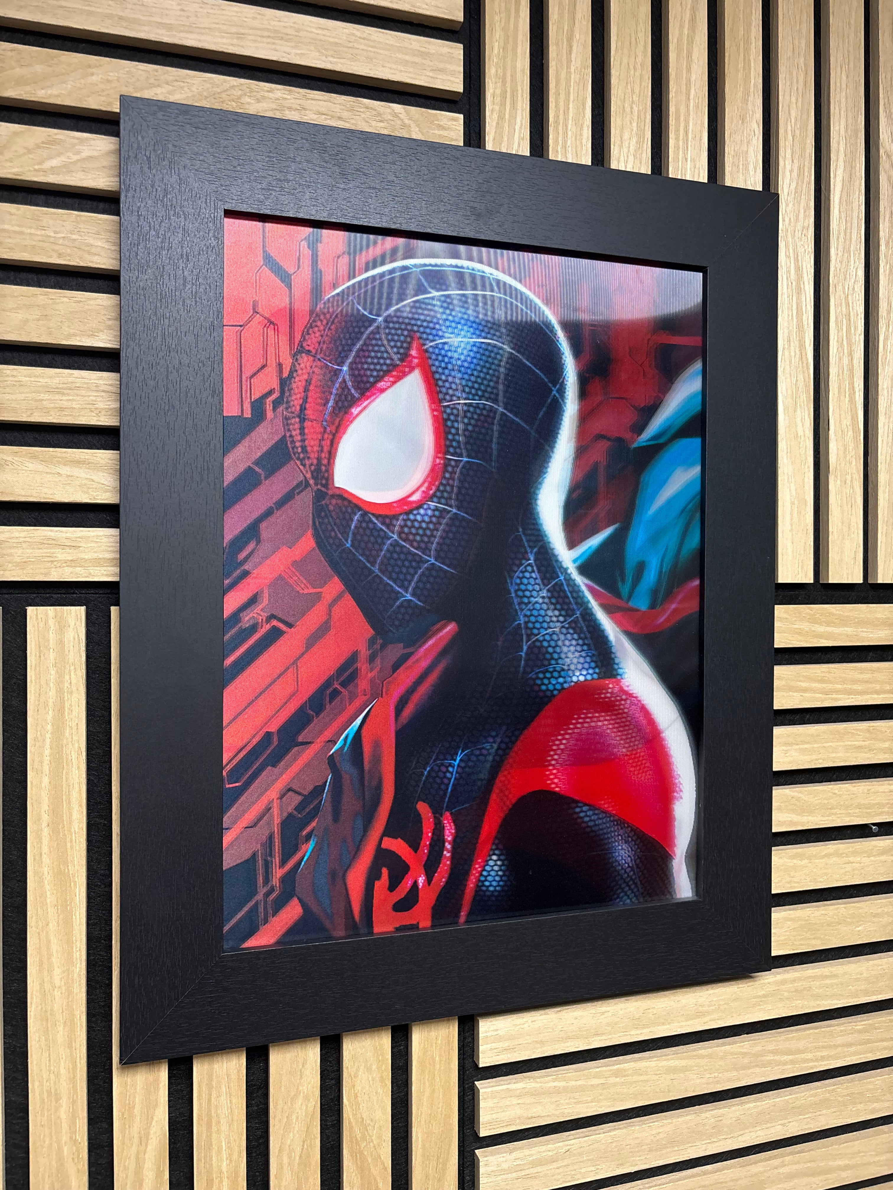 Spiderman/Spiderwoman 3D Lenticular Poster Framed 30x40cm