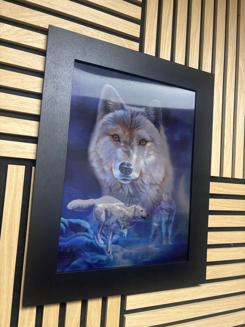 Wolf 3D Lenticular Poster Framed 30x40cm