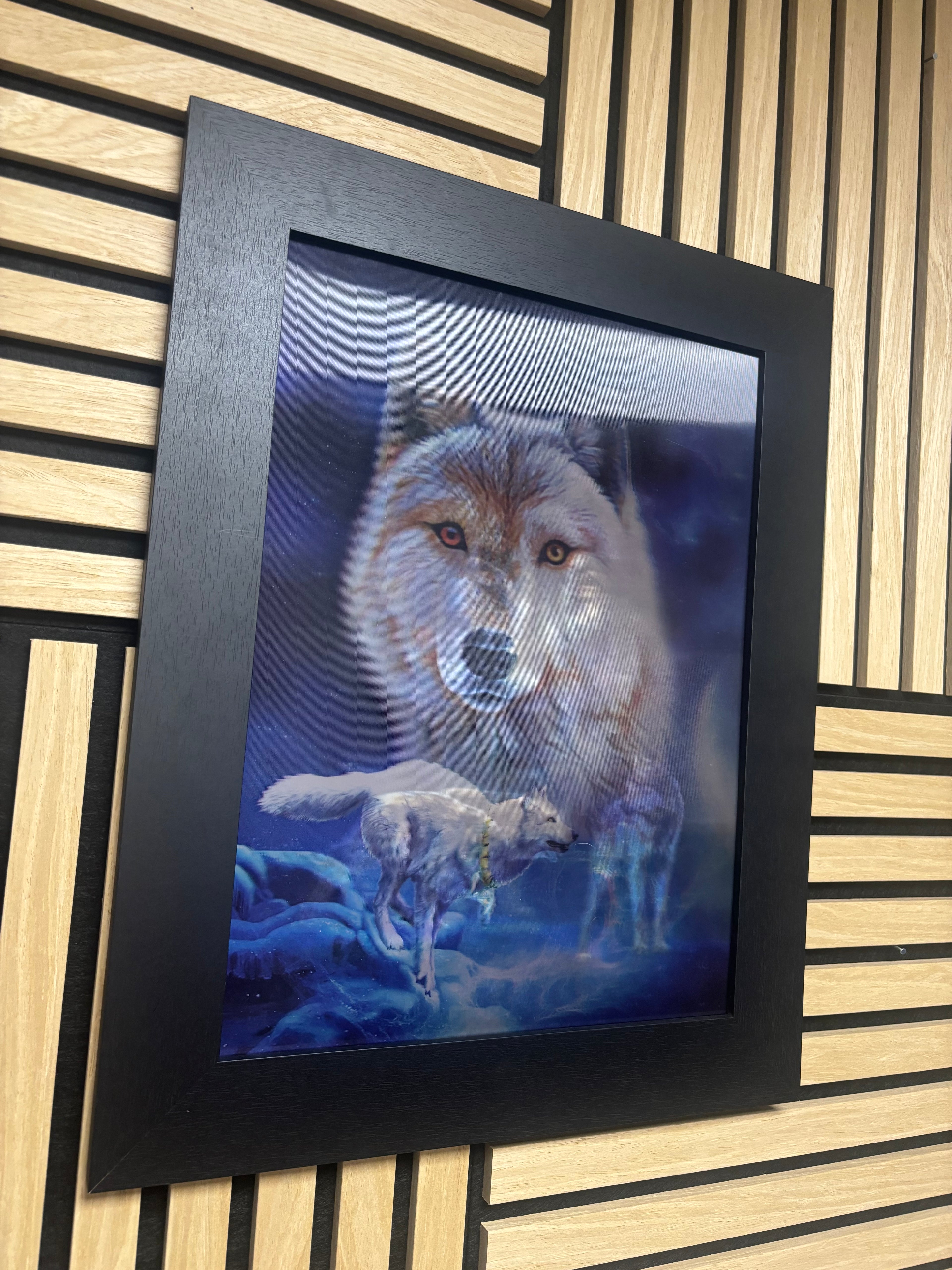 Wolf 3D Lenticular Poster Framed 30x40cm