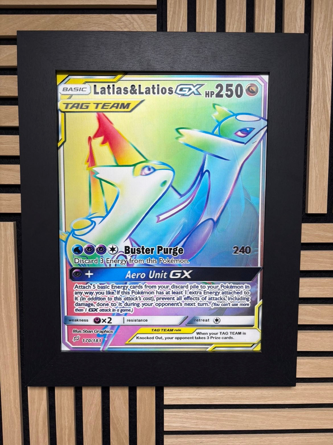 Latias Latios 3D Lenticular Poster Framed 30x40cm