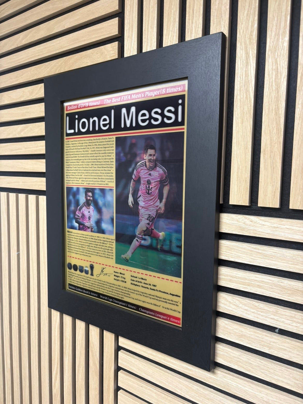 Messi 3D Lenticular Poster Framed 30x40cm