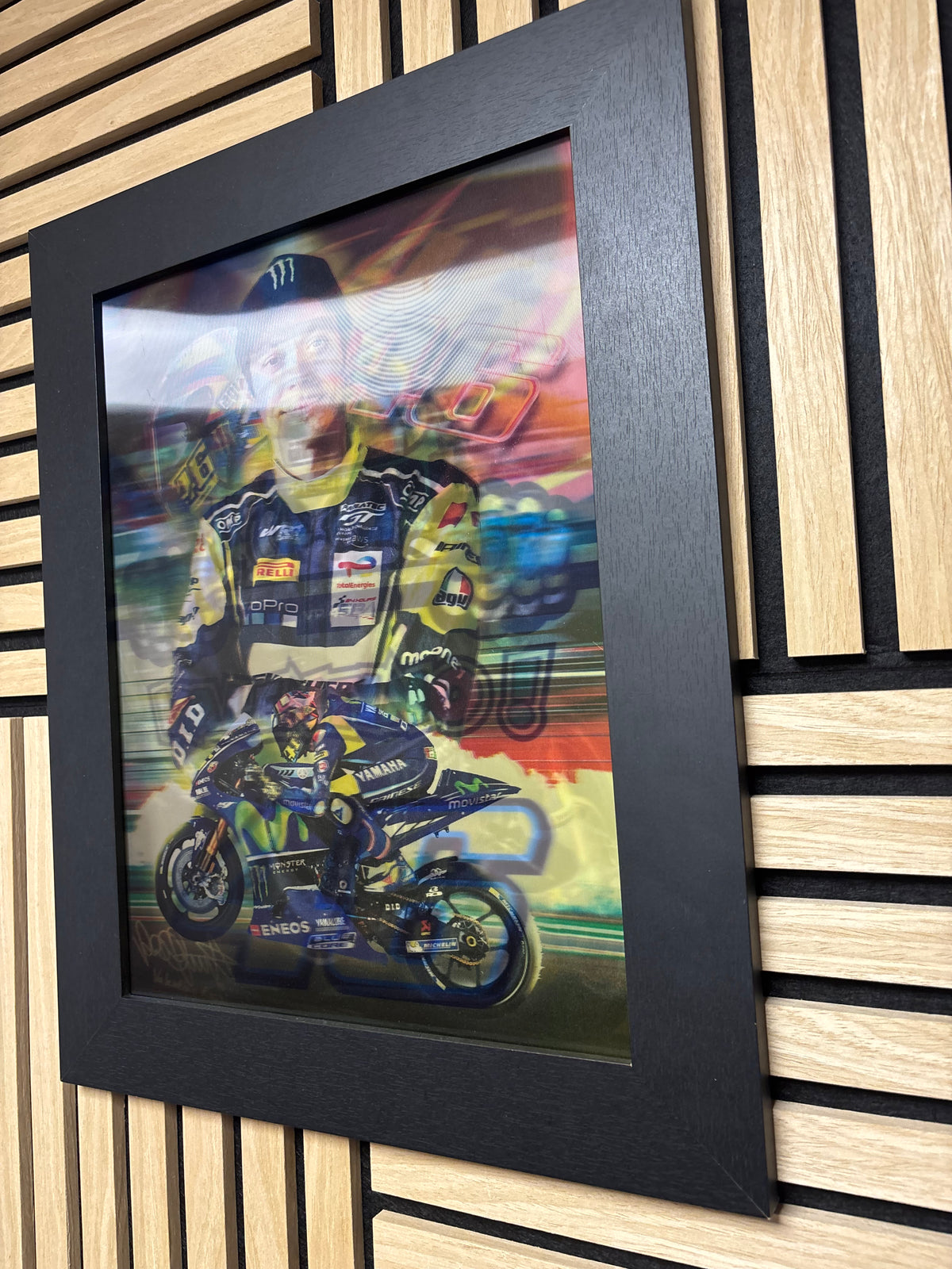 Valentino Rossi 3D Lenticular Poster Framed 30x40cm