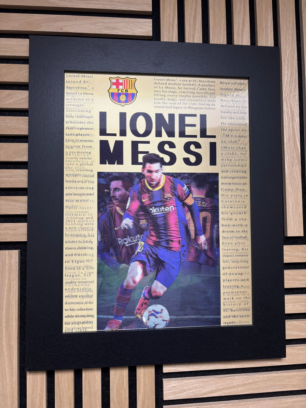 Lionel Messi 3D Lenticular Poster Framed 30x40cm