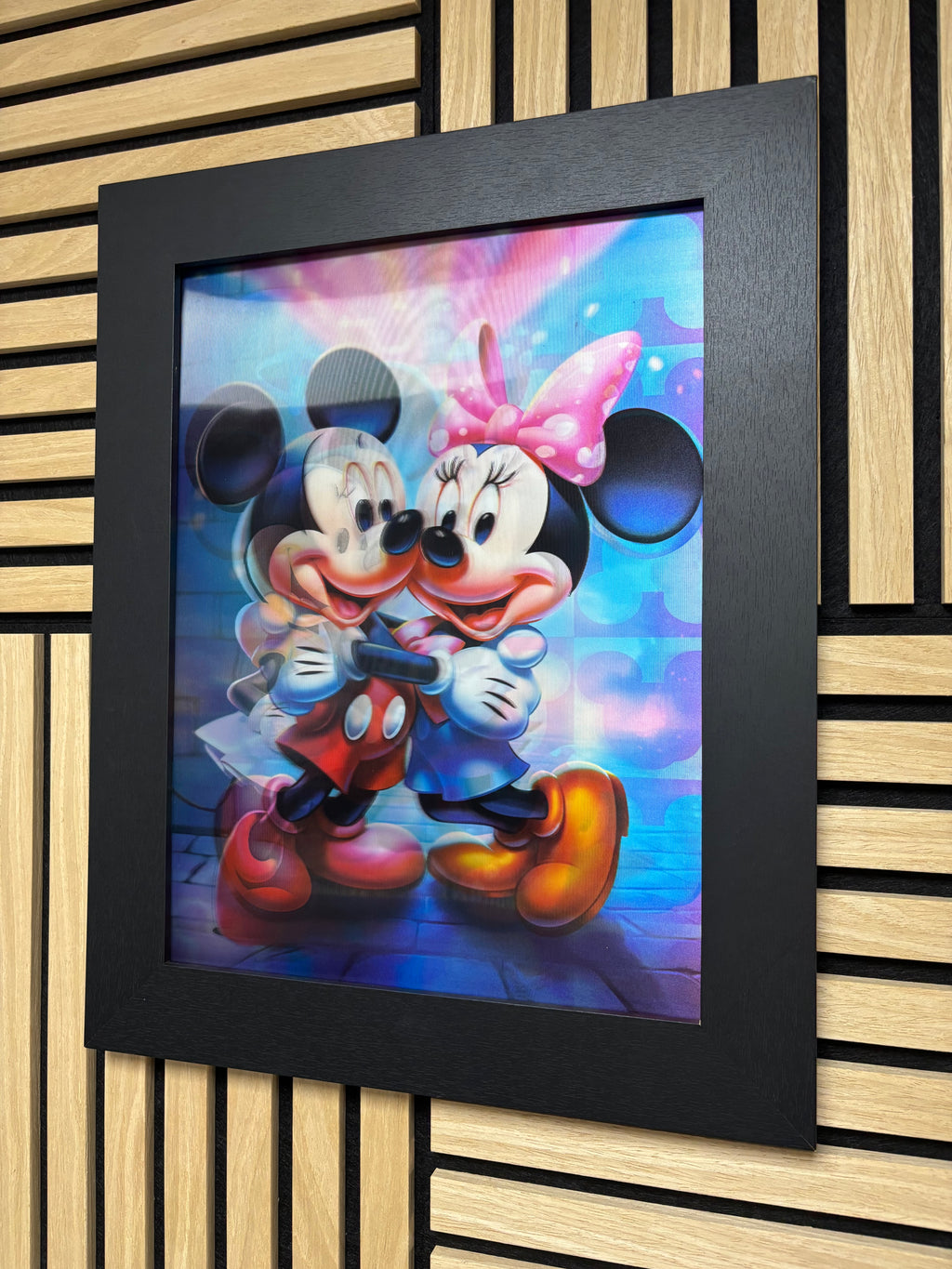 Mickey and Minnie 3D Lenticular Poster Framed 30x40cm