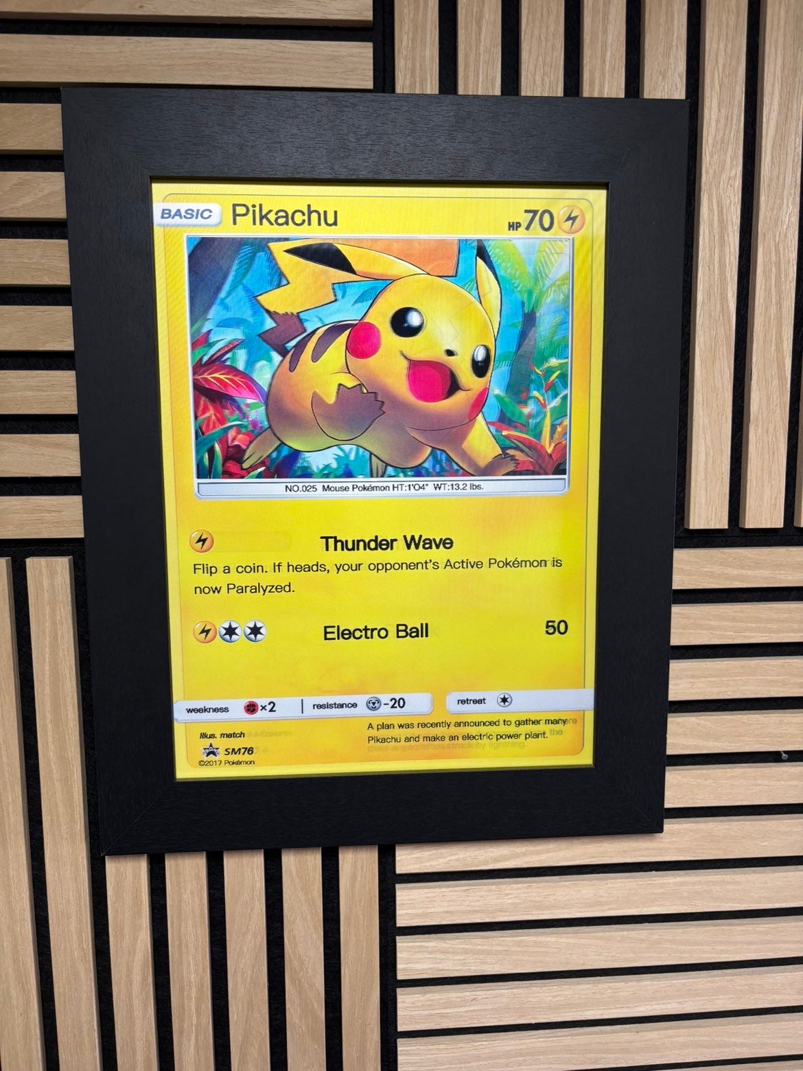 Pikachu 3D Lenticular Poster Framed 30x40cm