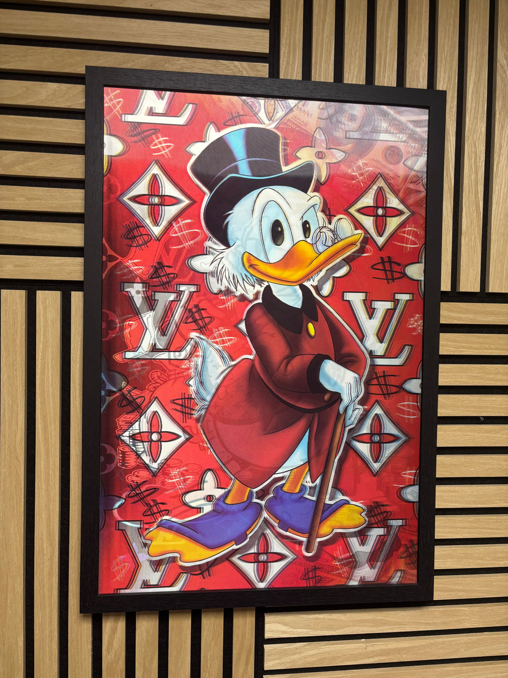 LV Donald Duck 3D Lenticular Poster Framed 40x60cm