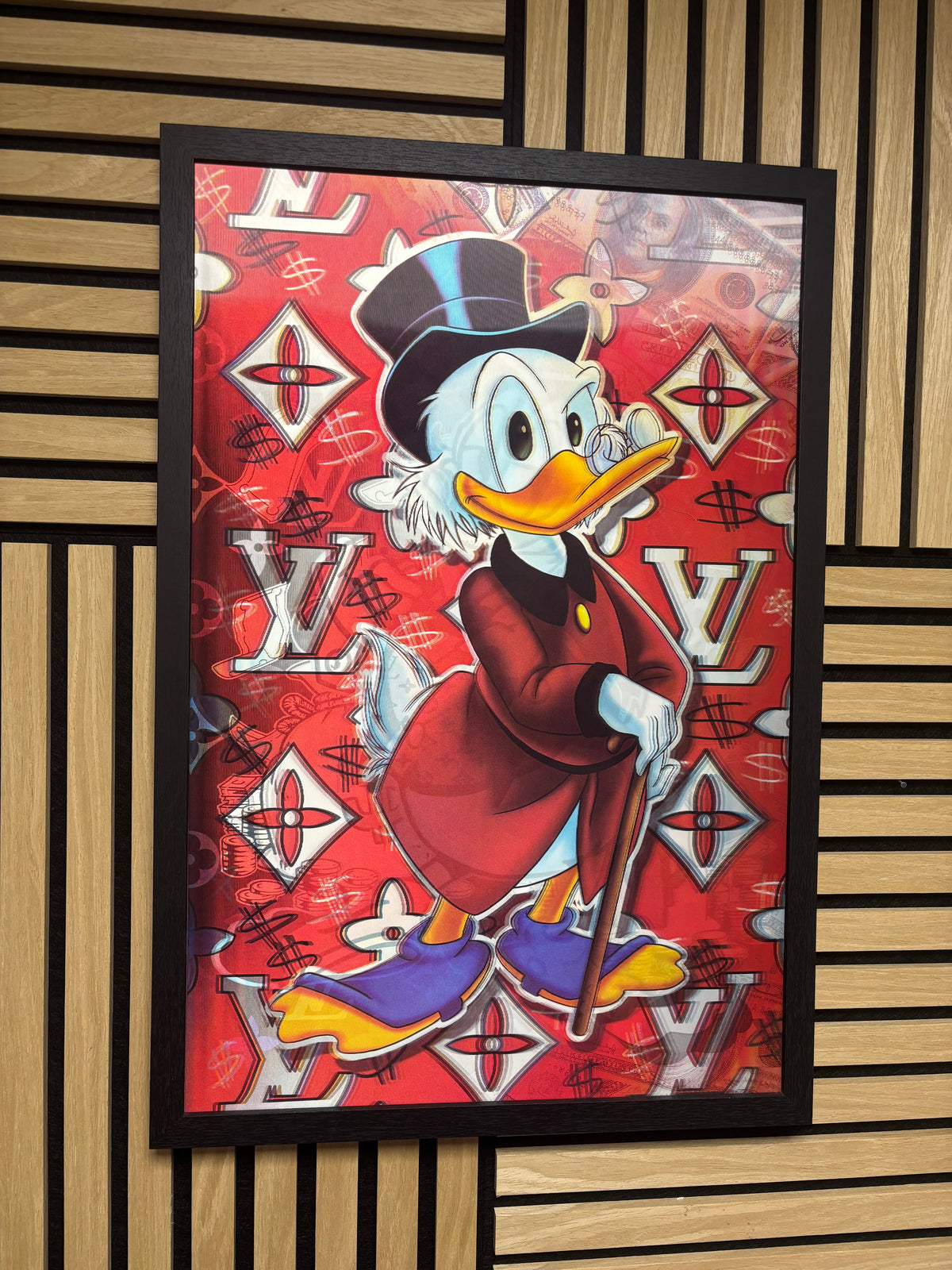 LV Donald Duck 3D Lenticular Poster Framed 40x60cm