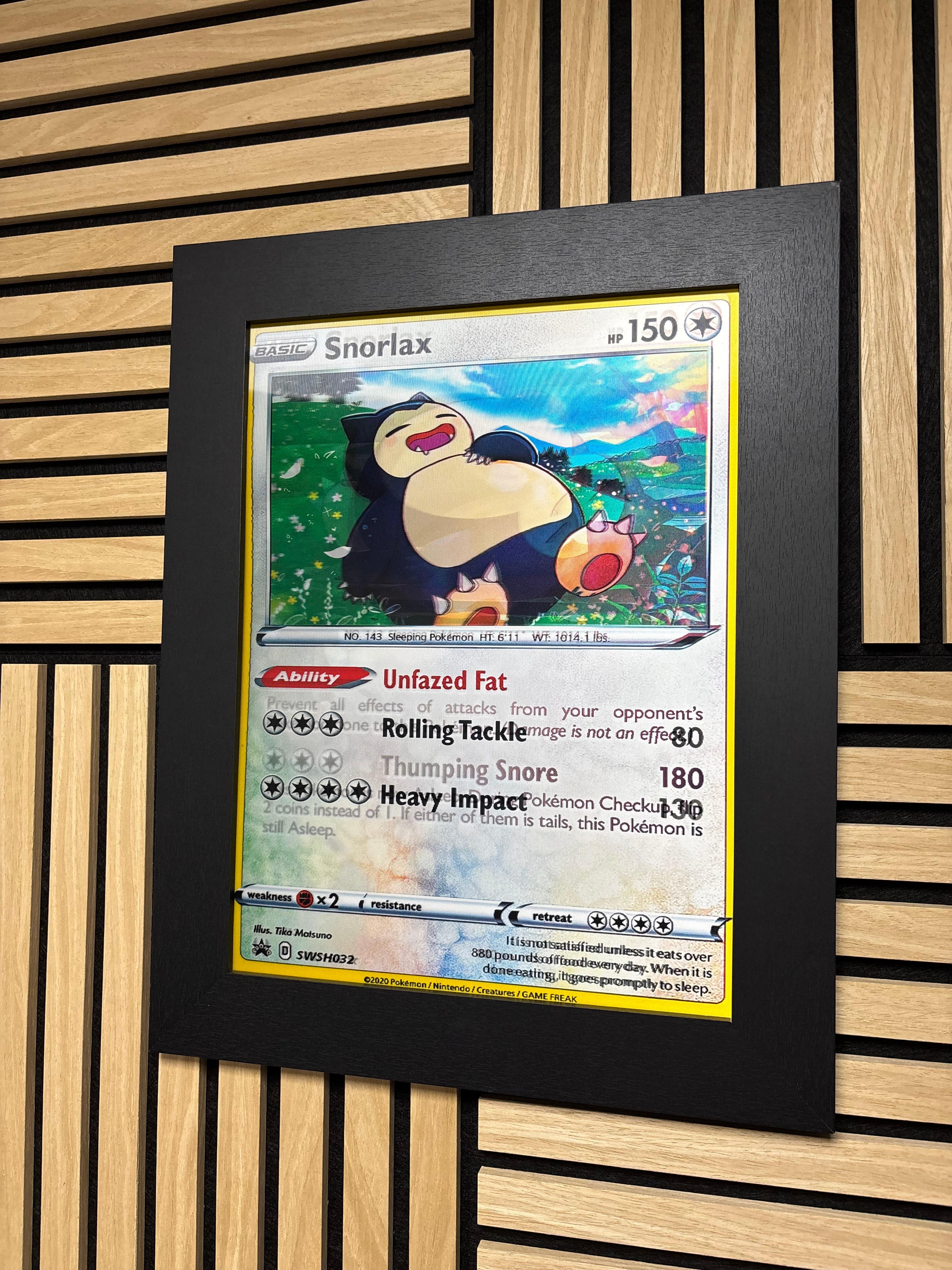 Snorlax 3D Lenticular Poster Framed 30x40cm