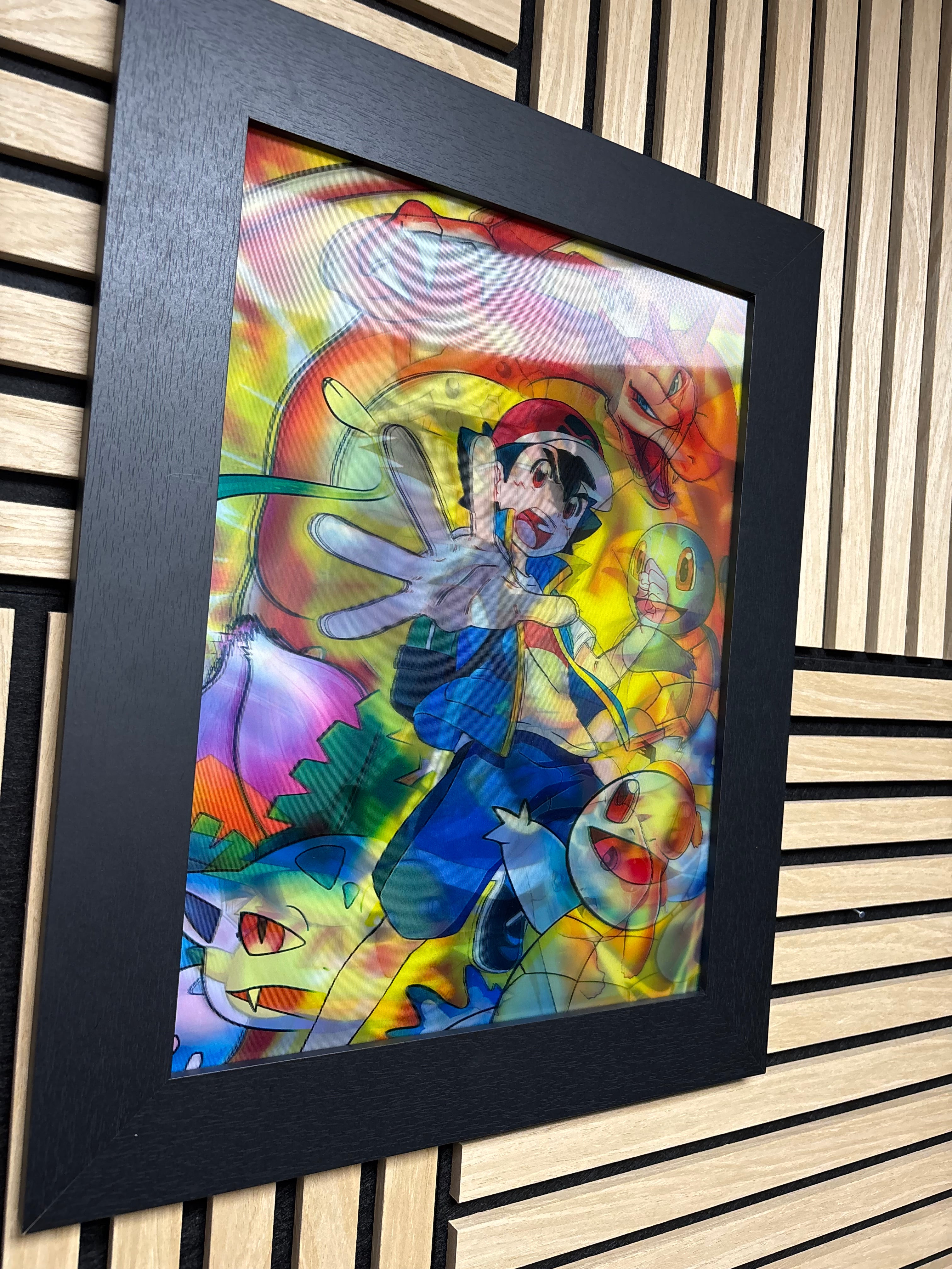 Pokemon 3D Lenticular Poster Framed 30x40cm