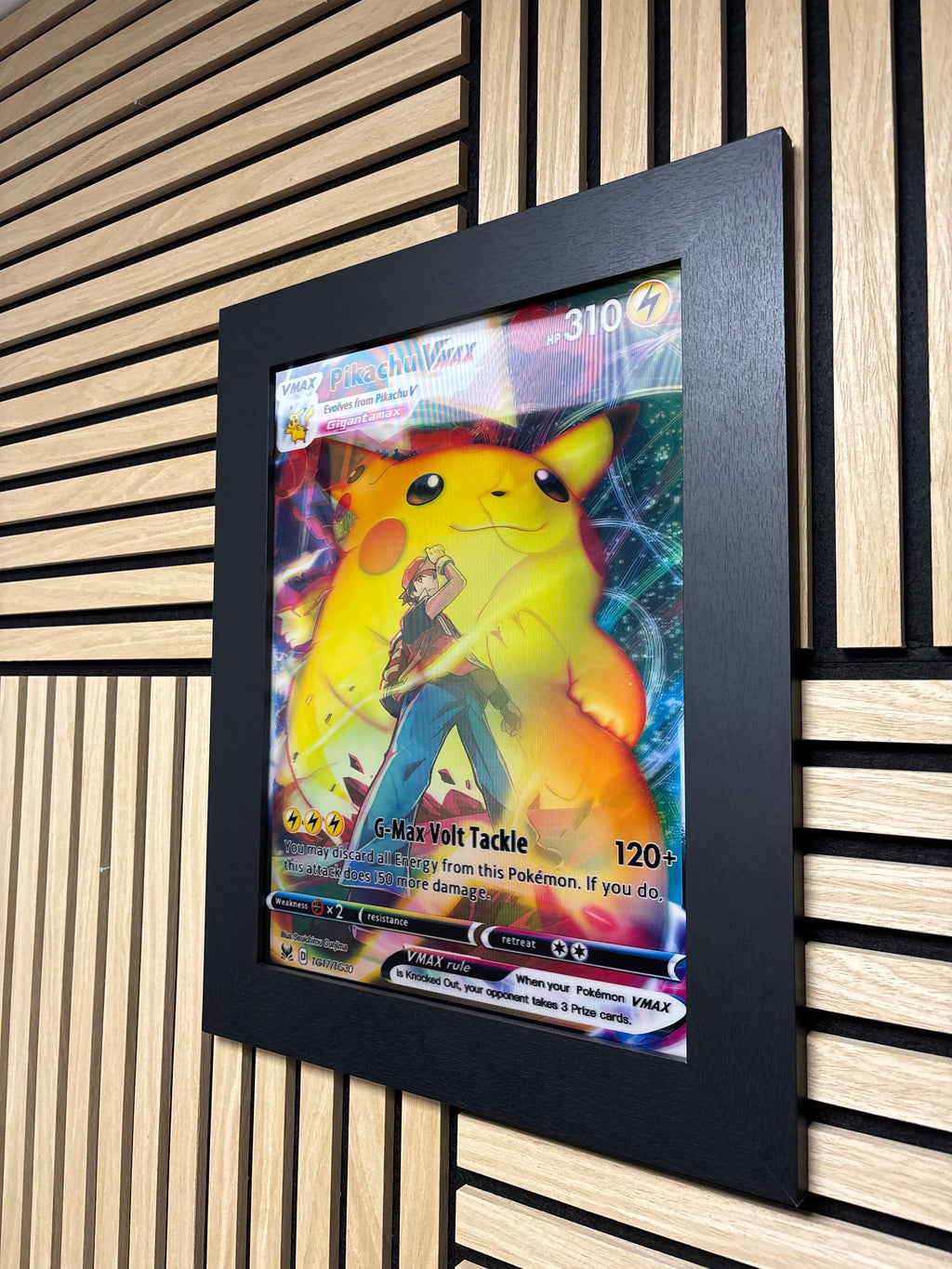 Pikachu VMax 3D Lenticular Poster Framed 30x40cm