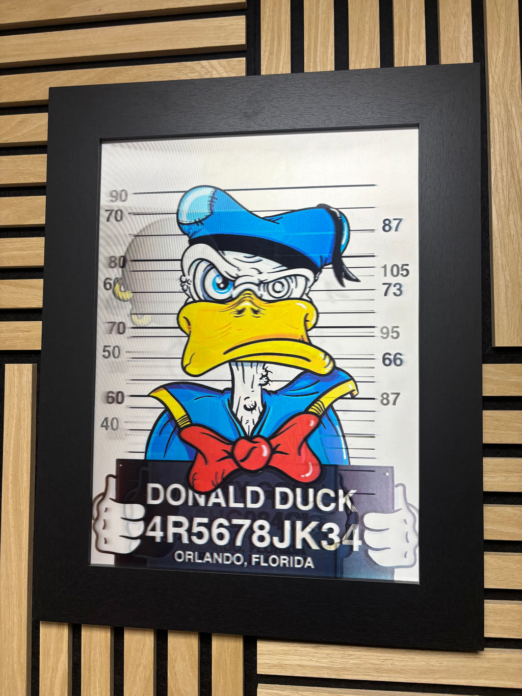 Donald Mickey Goofy 3D Lenticular Poster Framed 30x40cm