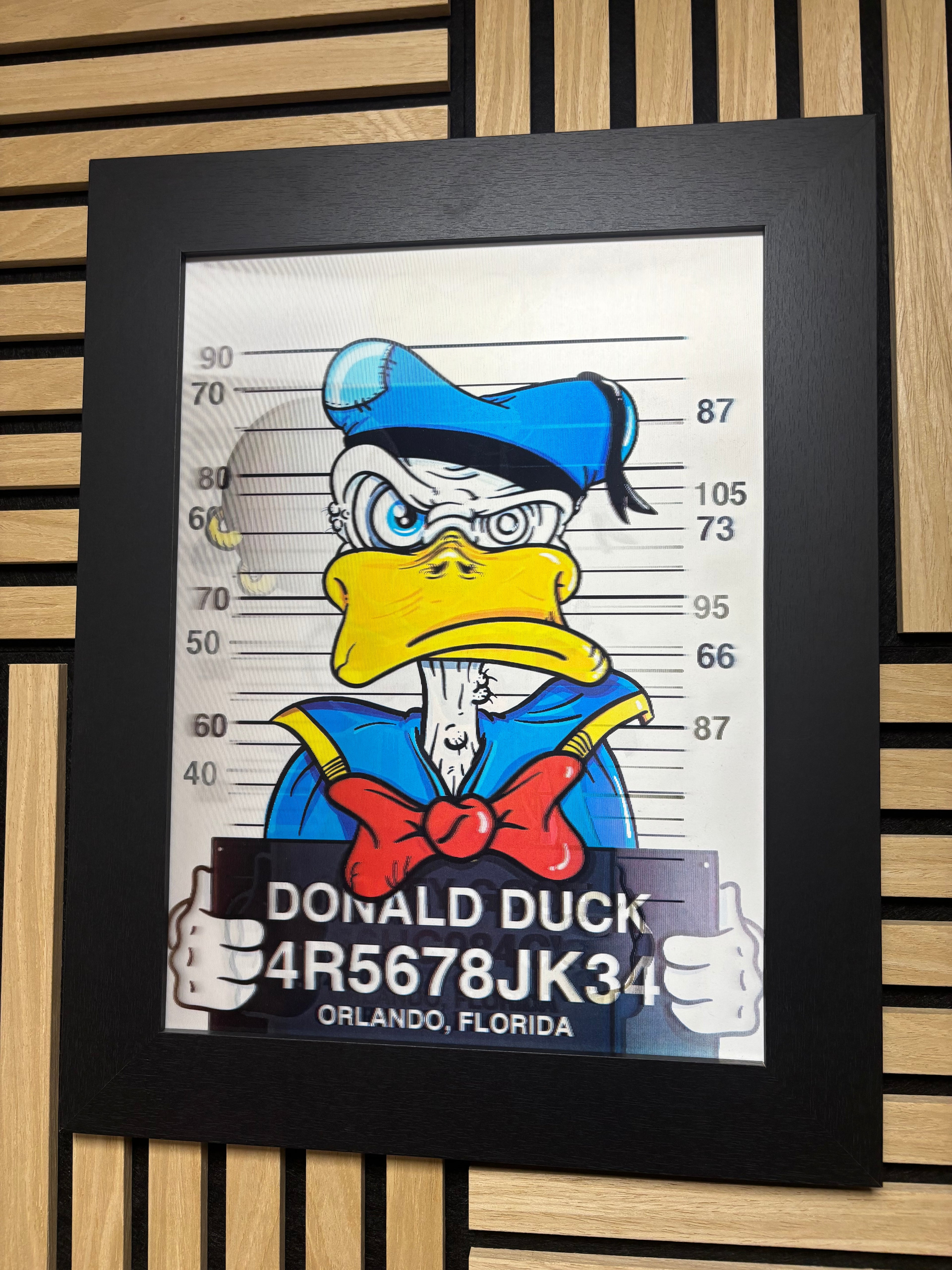 Donald Mickey Goofy 3D Lenticular Poster Framed 30x40cm