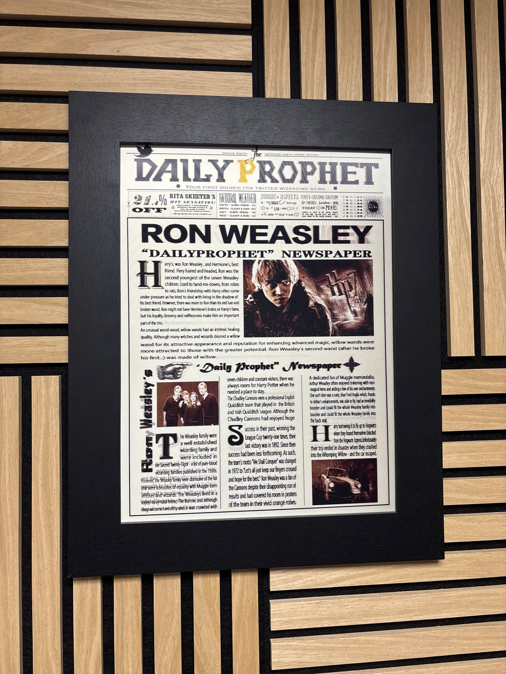 Harry Potter Newspaper 3D Lenticular Poster Framed 30x40cm