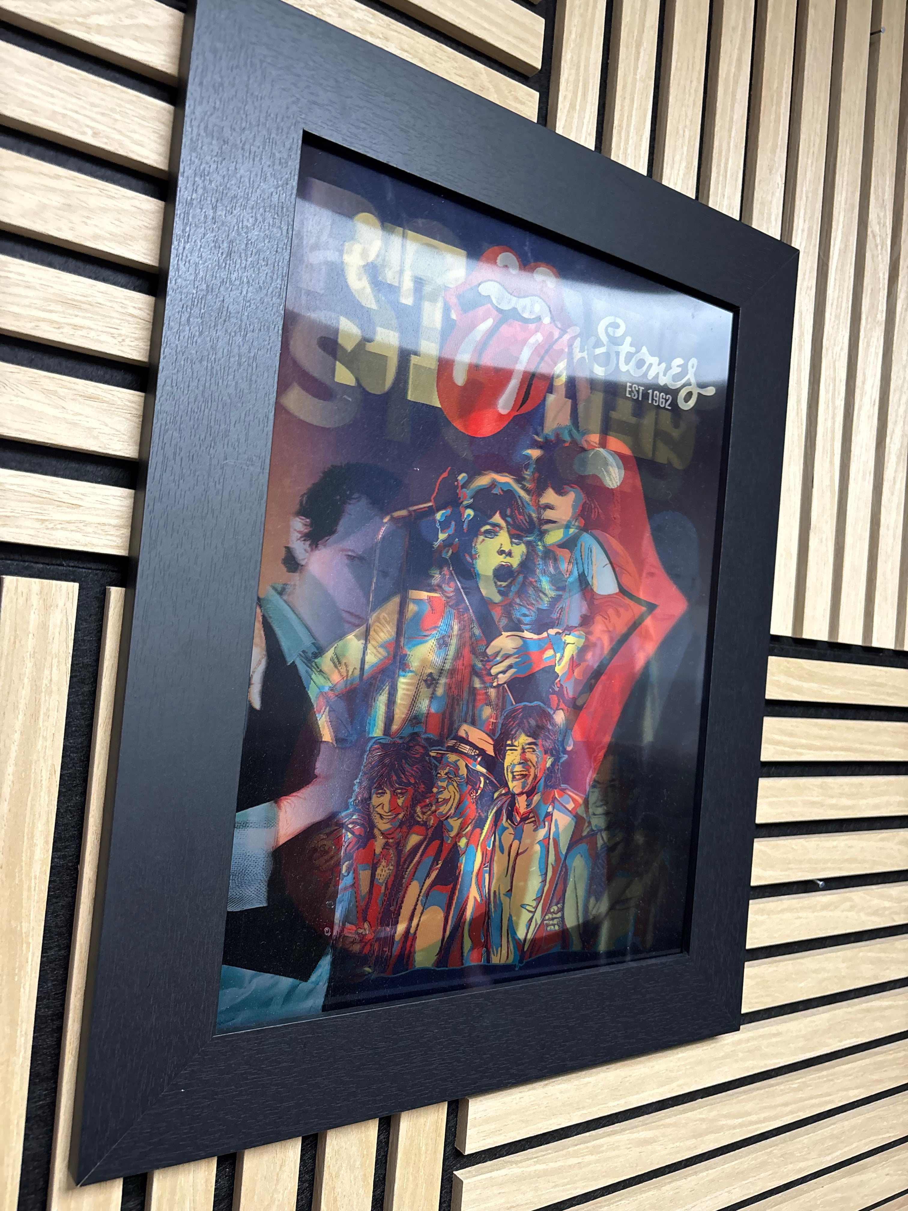 Rolling Stones 3D Lenticular Poster Framed 30x40cm