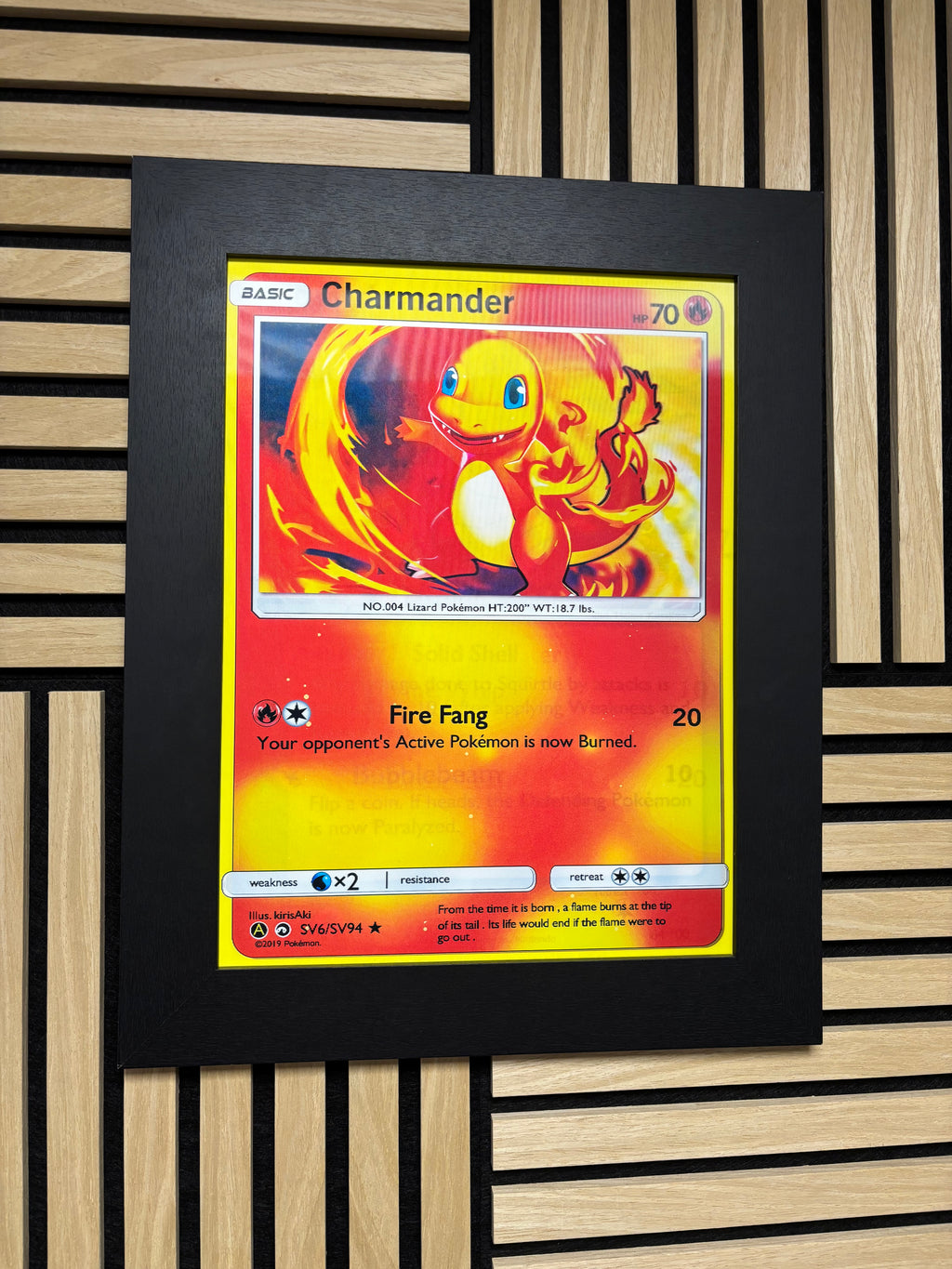 Charmander Squirtle Bulbasaur 3D Lenticular Poster Framed 30x40cm