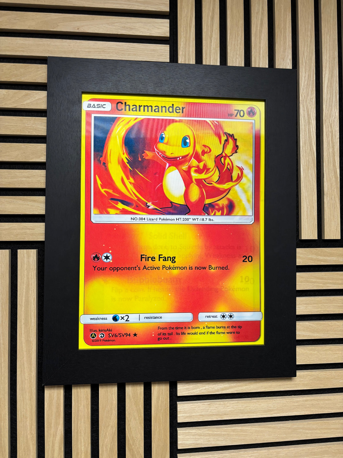 Charmander Squirtle Bulbasaur 3D Lenticular Poster Framed 30x40cm