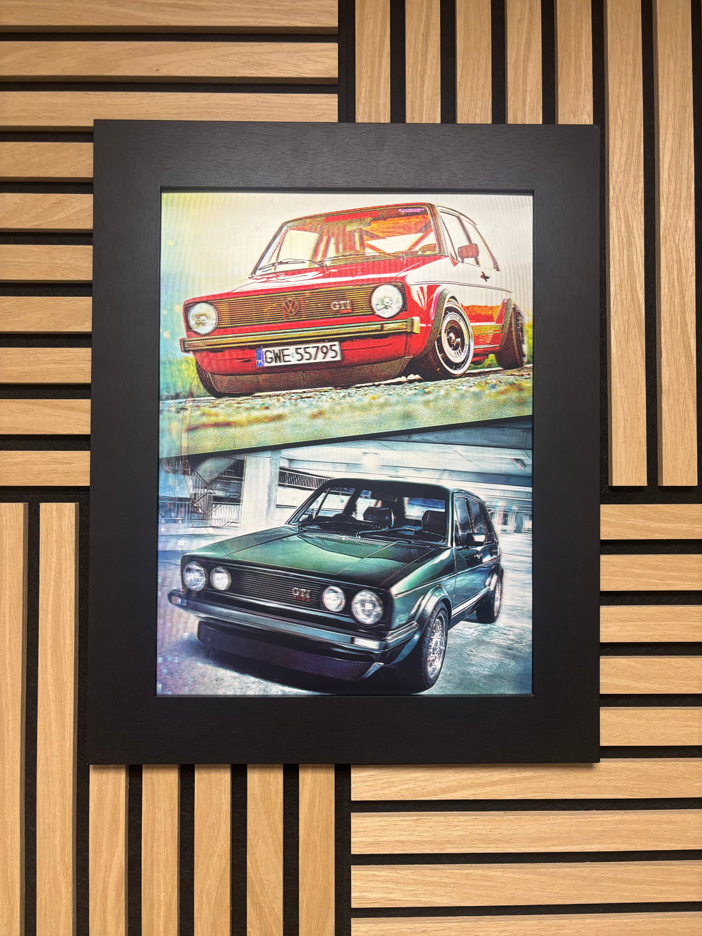 Volkswagen 3D Lenticular Poster Framed 30x40cm