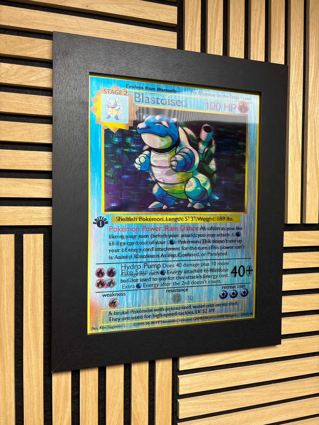 Charizard Blastoise Venosaur 3D Lenticular Poster Framed 30x40cm