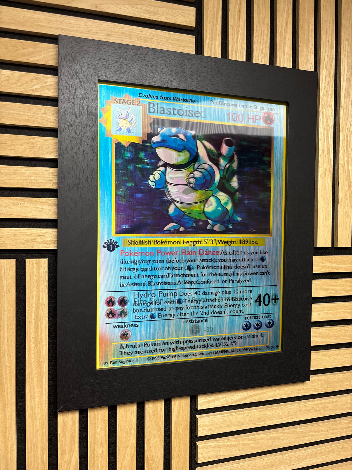 Charizard Blastoise Venosaur 3D Lenticular Poster Framed 30x40cm