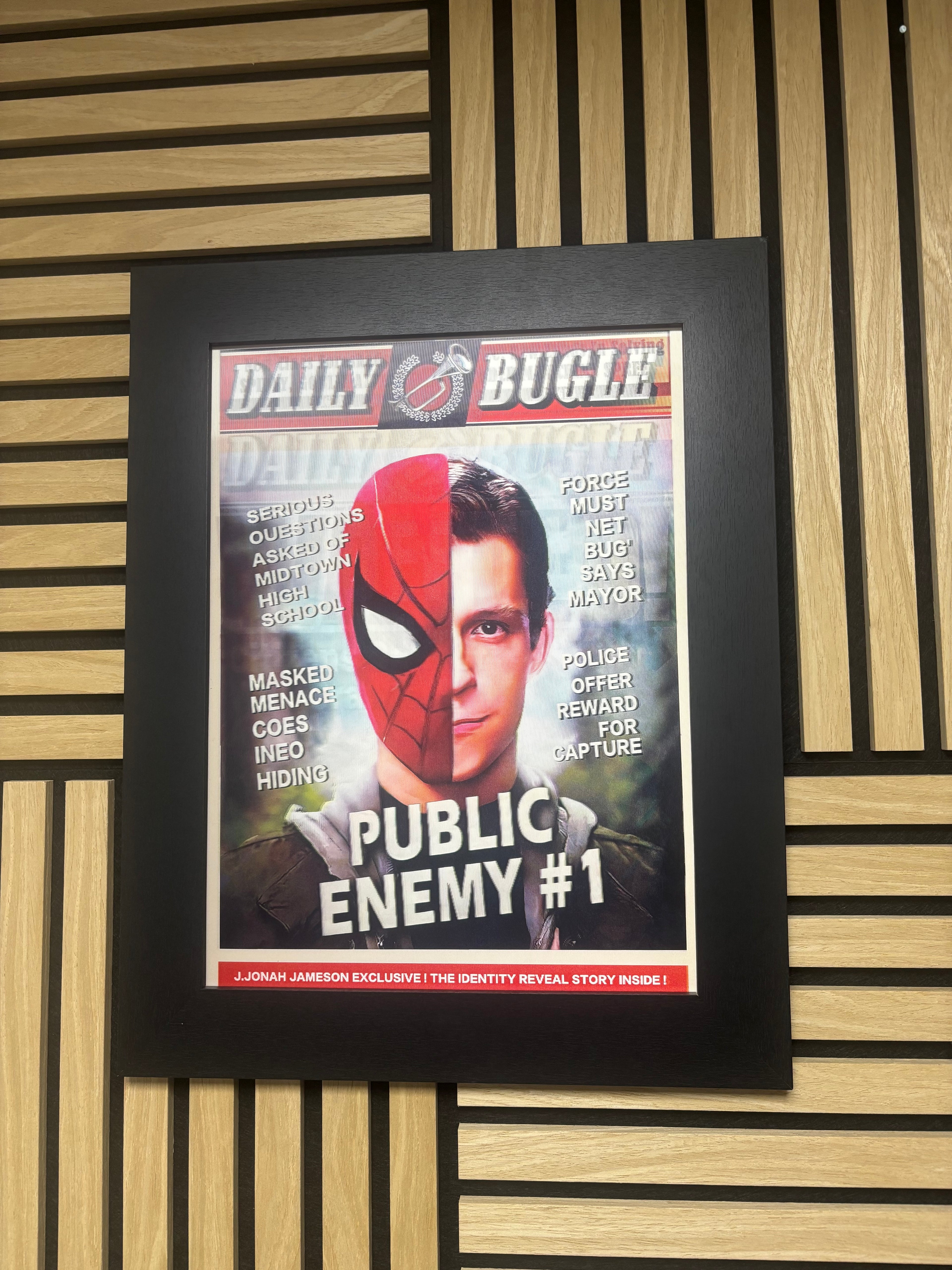 Spiderman Newspaper 3D Lenticular Poster Framed 30x40cm