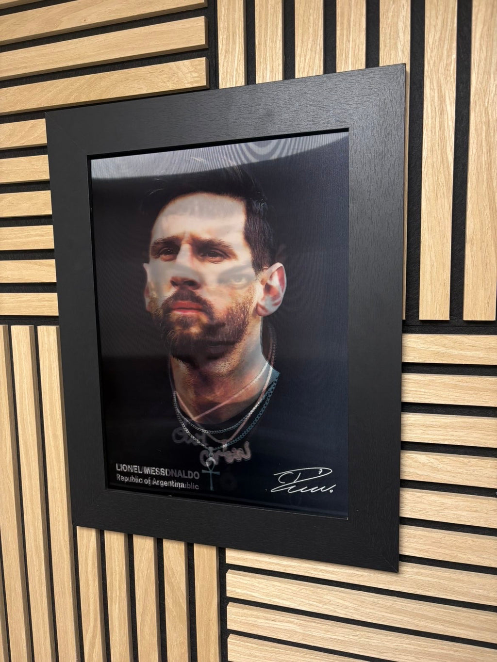 CR7 Messi Neymar 3D Lenticular Poster Framed 30x40cm