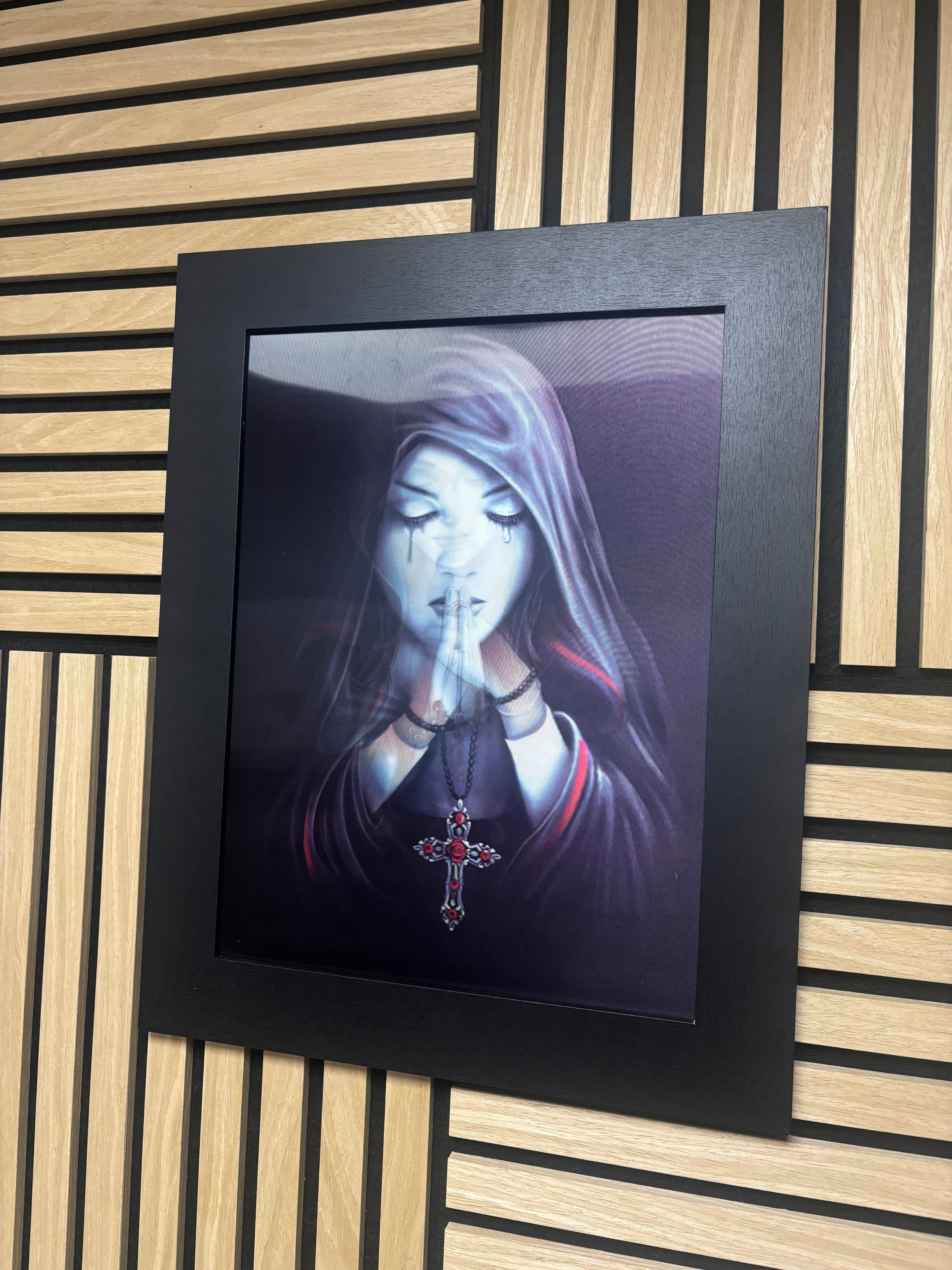 Gothic Nun Horror 3D Lenticular Poster Framed 30x40cm
