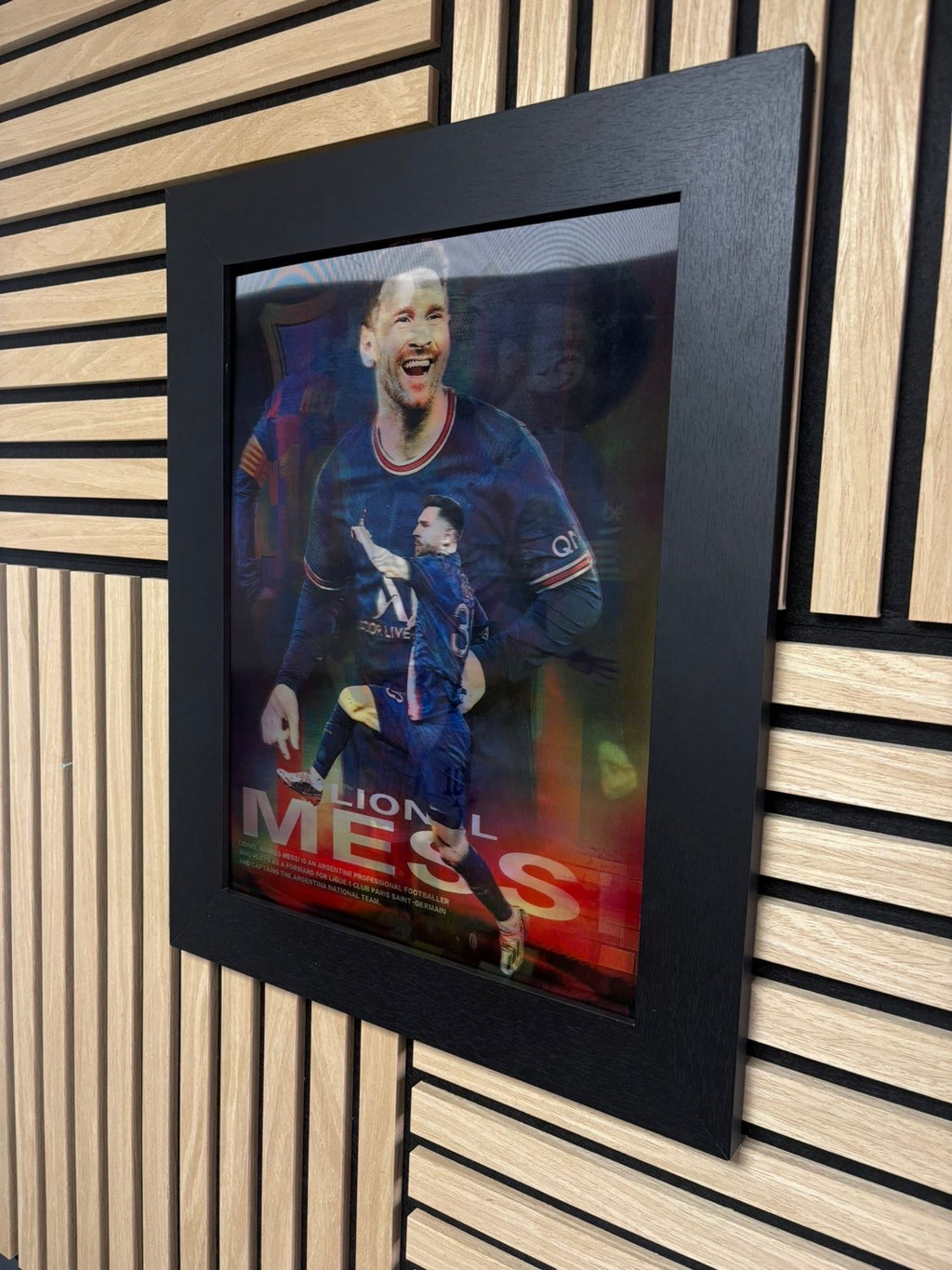 Messi 3D Lenticular Poster Framed 30x40cm